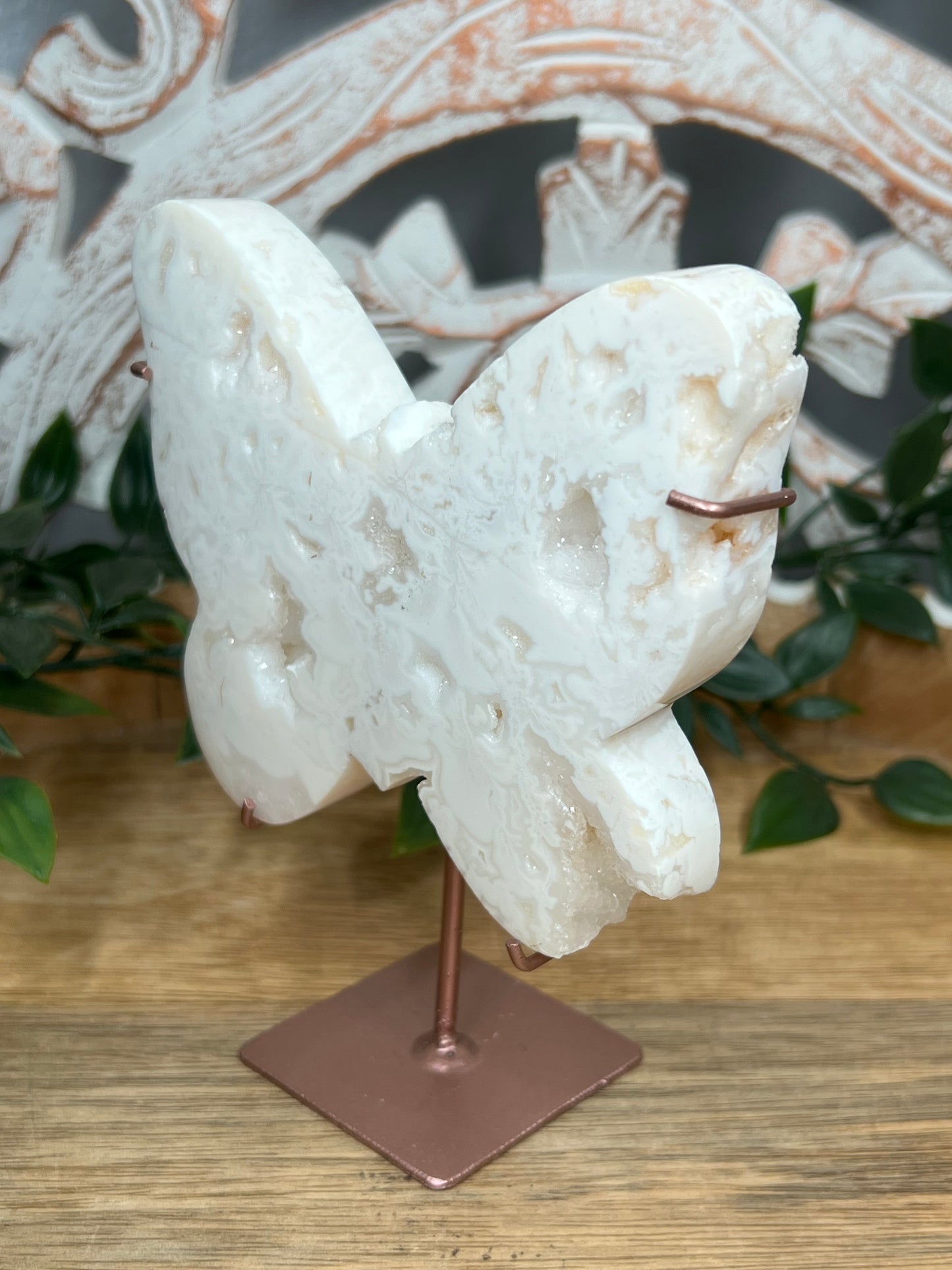 White Plume Agate Butterfly