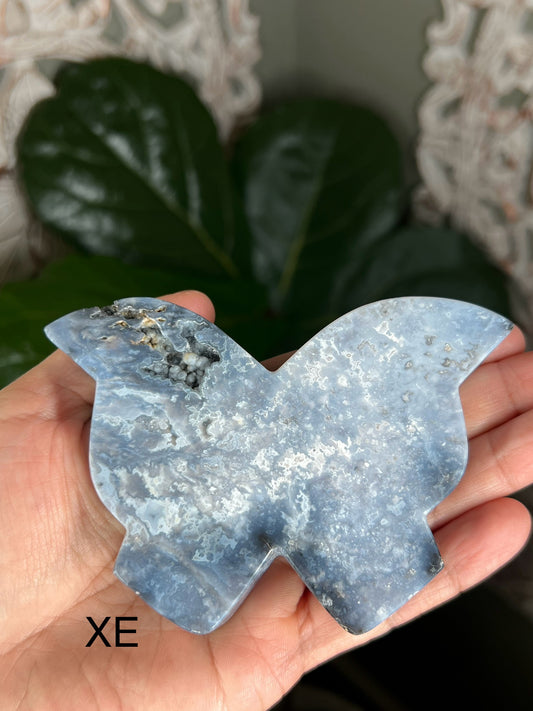 Blue Plume Agate Butterfly