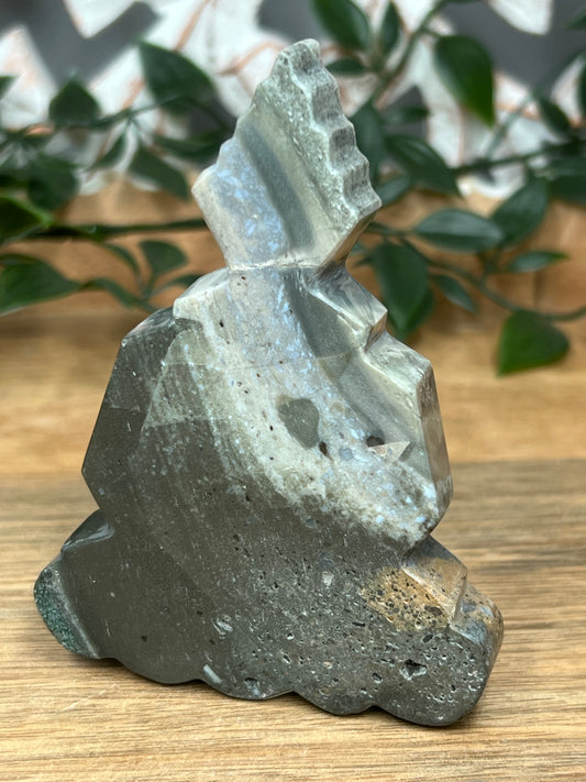 Blue Green Jasper Buddha