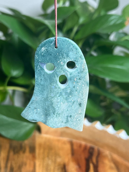 Blue Green Jasper Ornament Ghost: MF