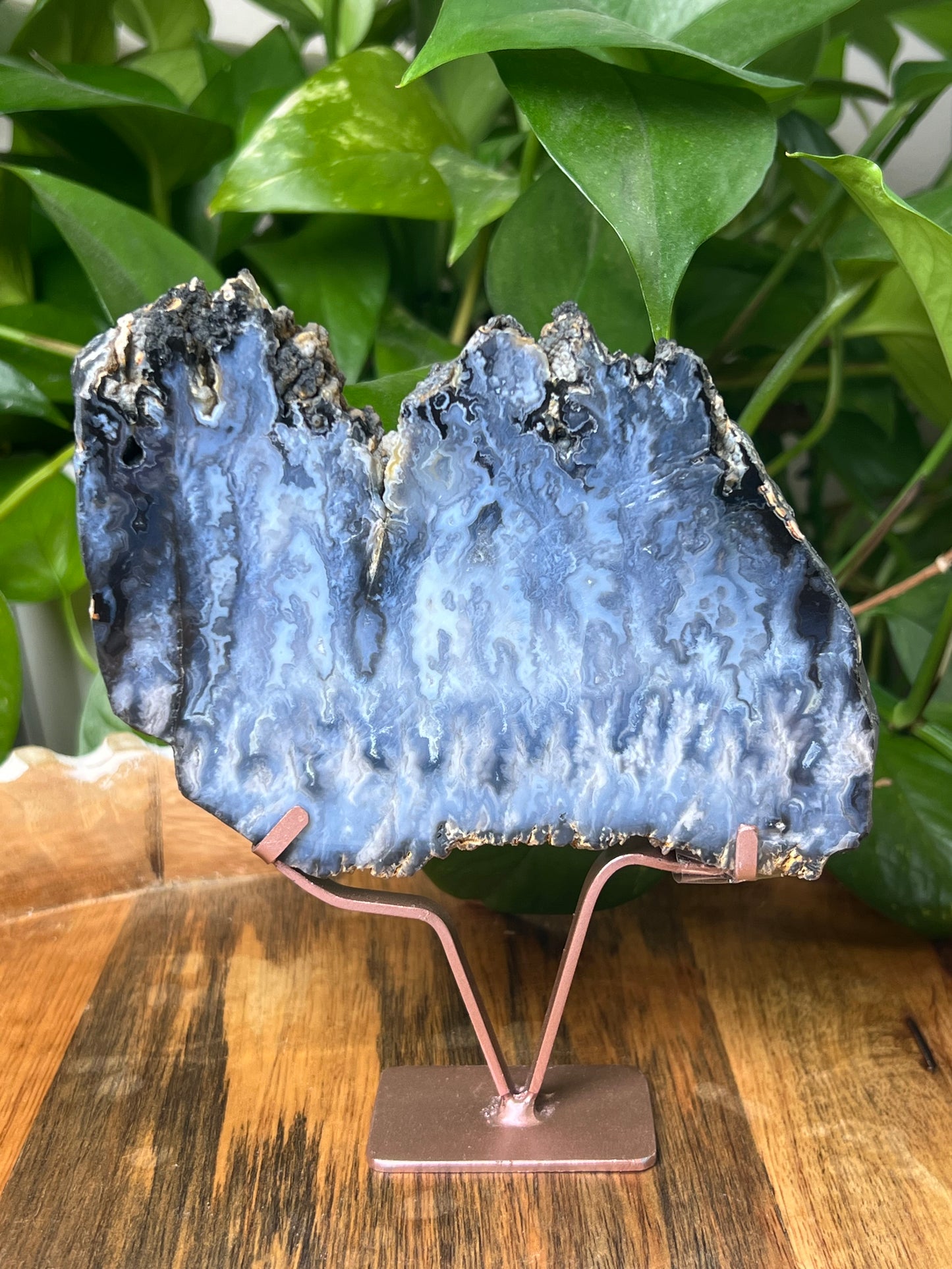 Blue Plume Agate Slab