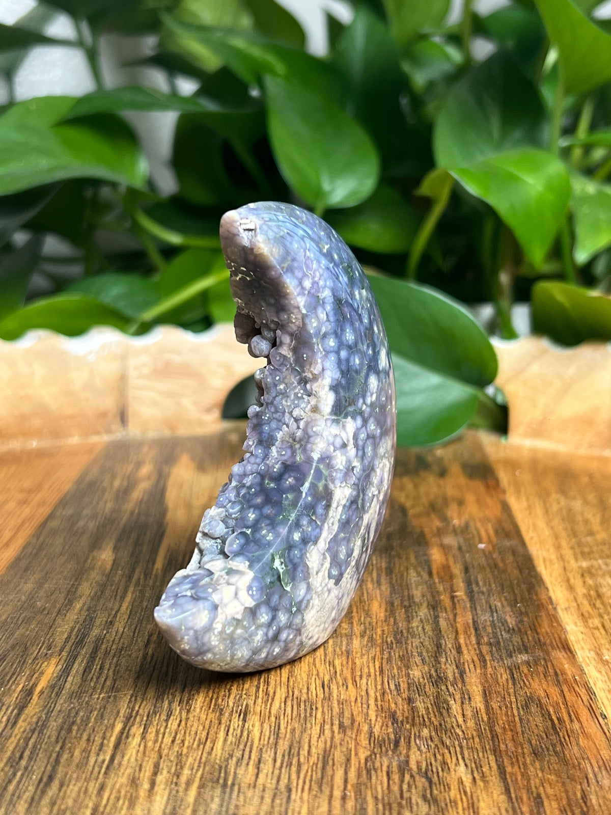 Grape Agate Self Standing Moon: GC