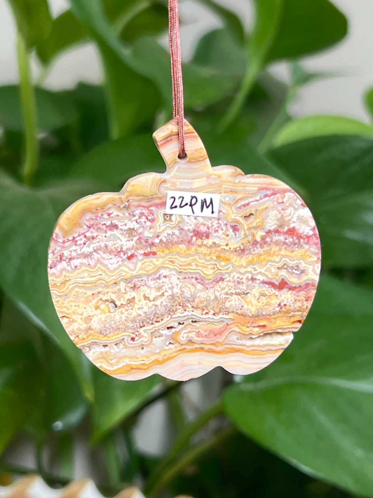 Crazy Lace Agate Ornament Pumpkin: PM