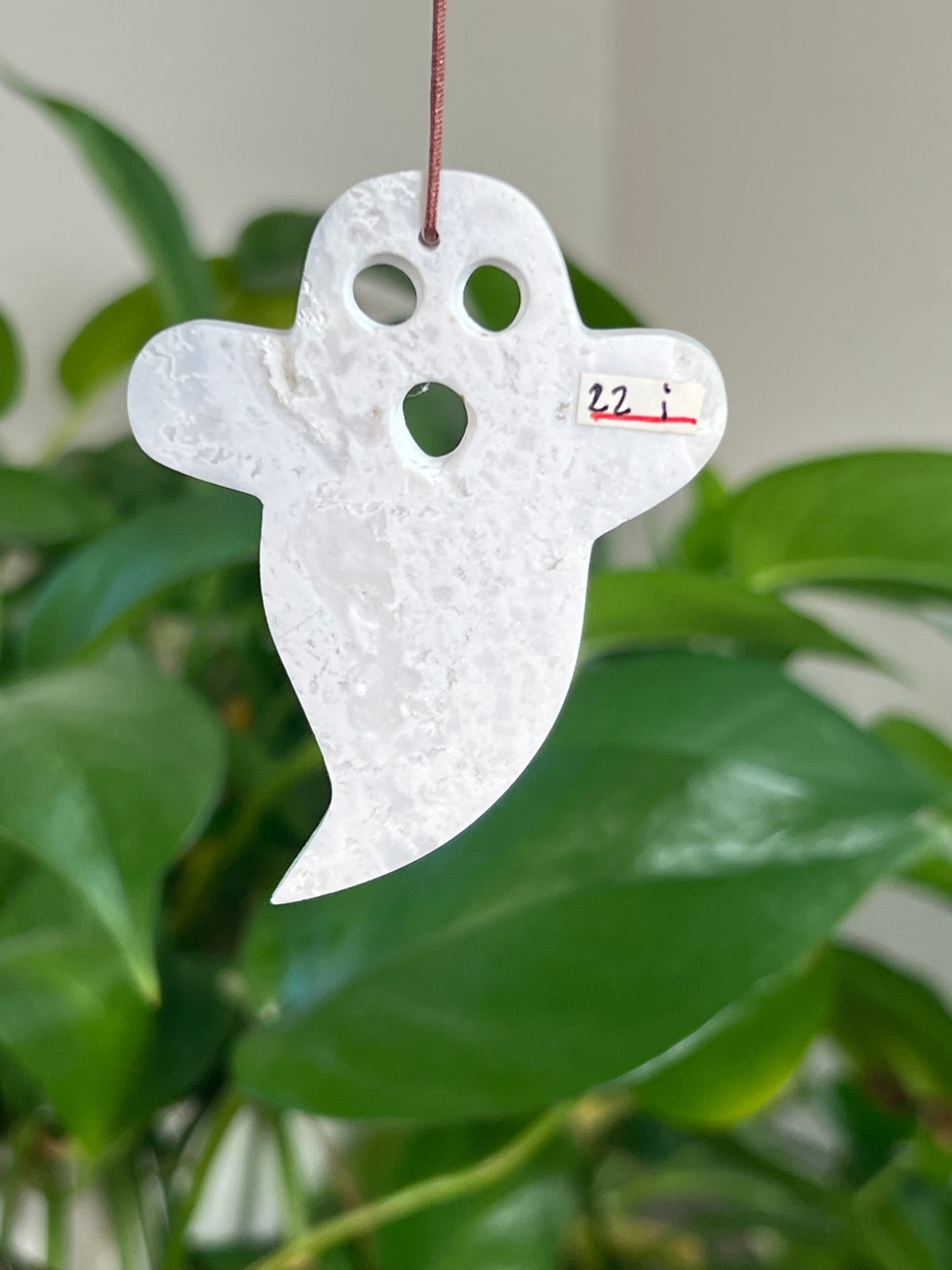 White Plume Agate Ghost Ornaments