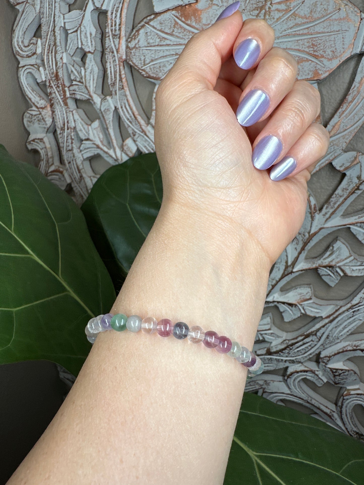 Fluorite Beaded Bracelet (6mm)