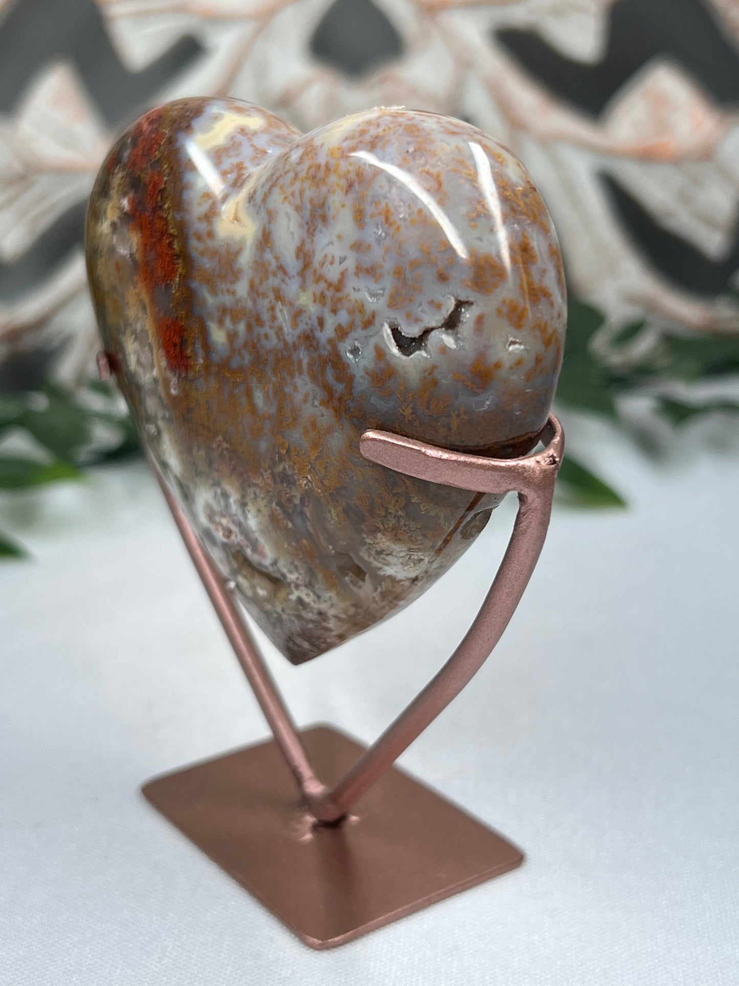 Scenic Moss Agate Heart