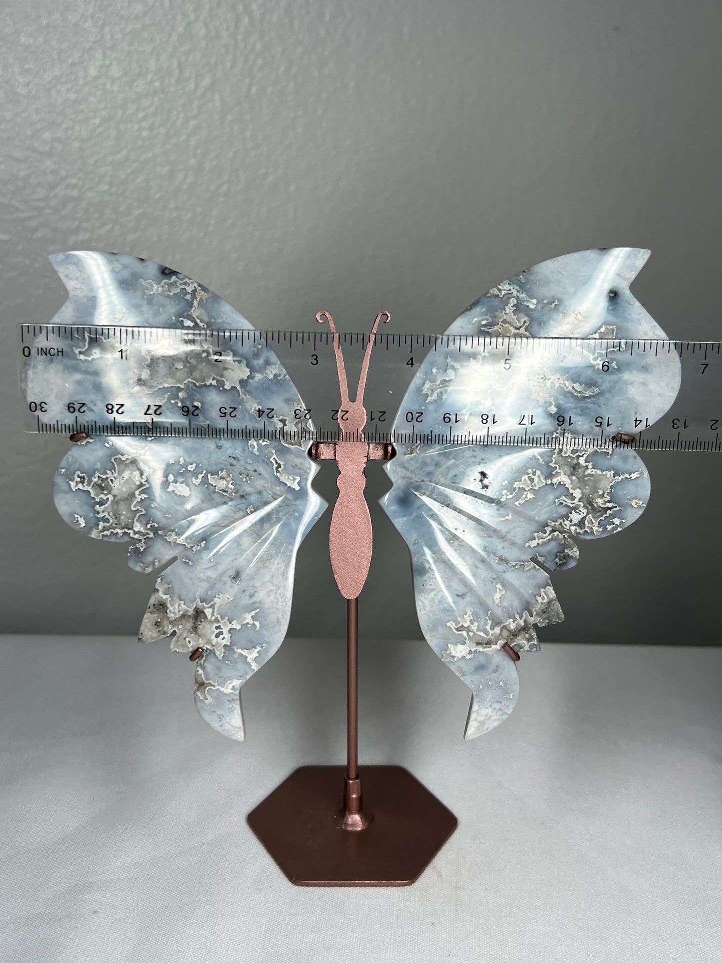 Blue Plume Agate Wings