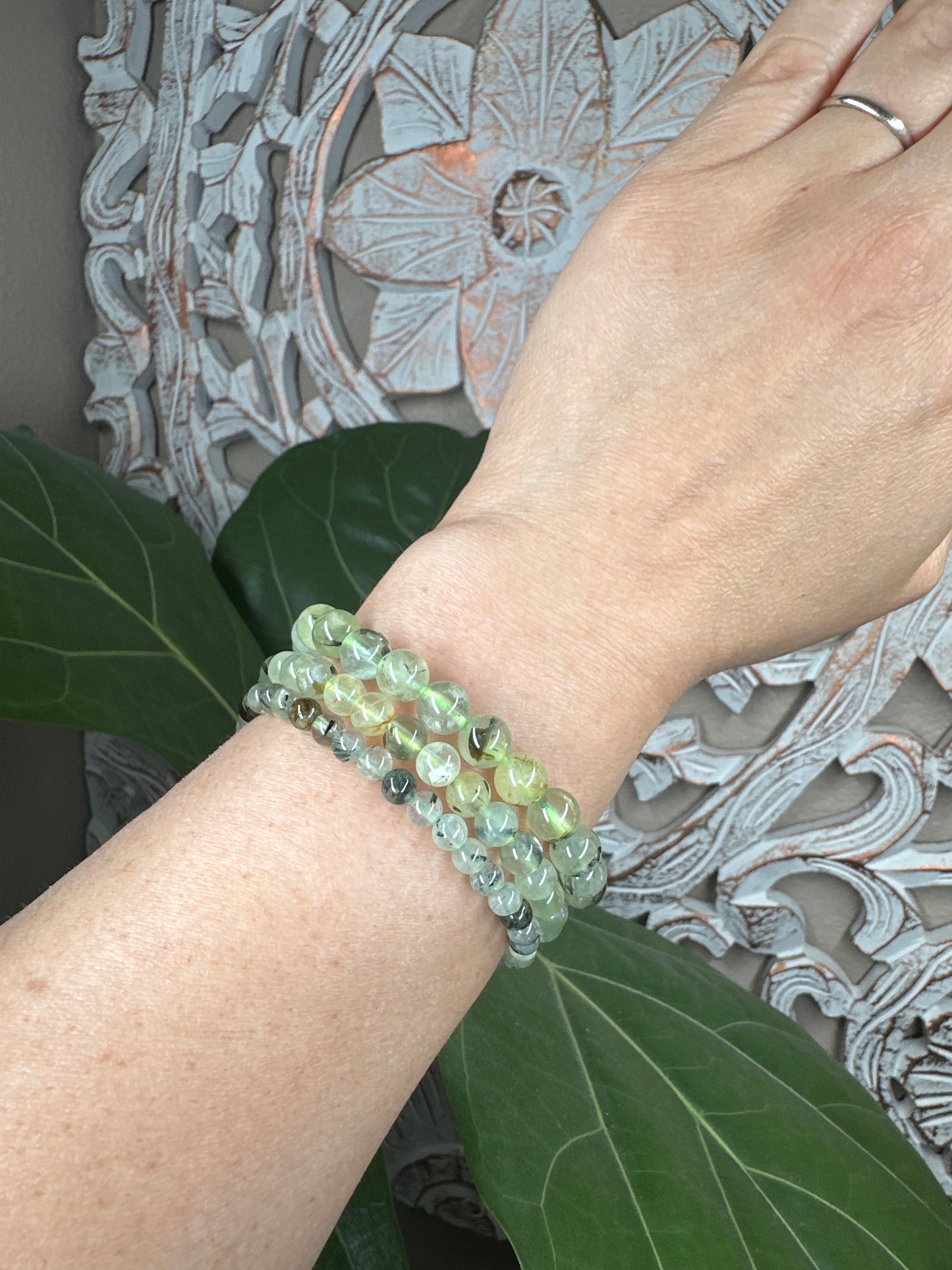 Prehnite Beaded Bracelet