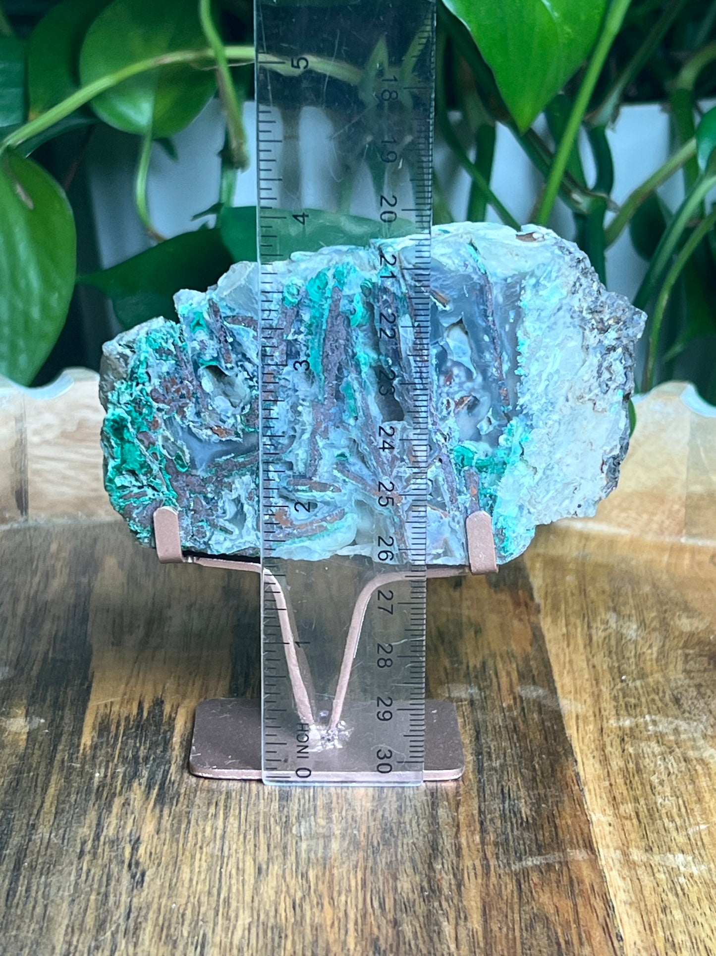 Copper In Malachite Chrysocolla and Chalcedony Slab: N