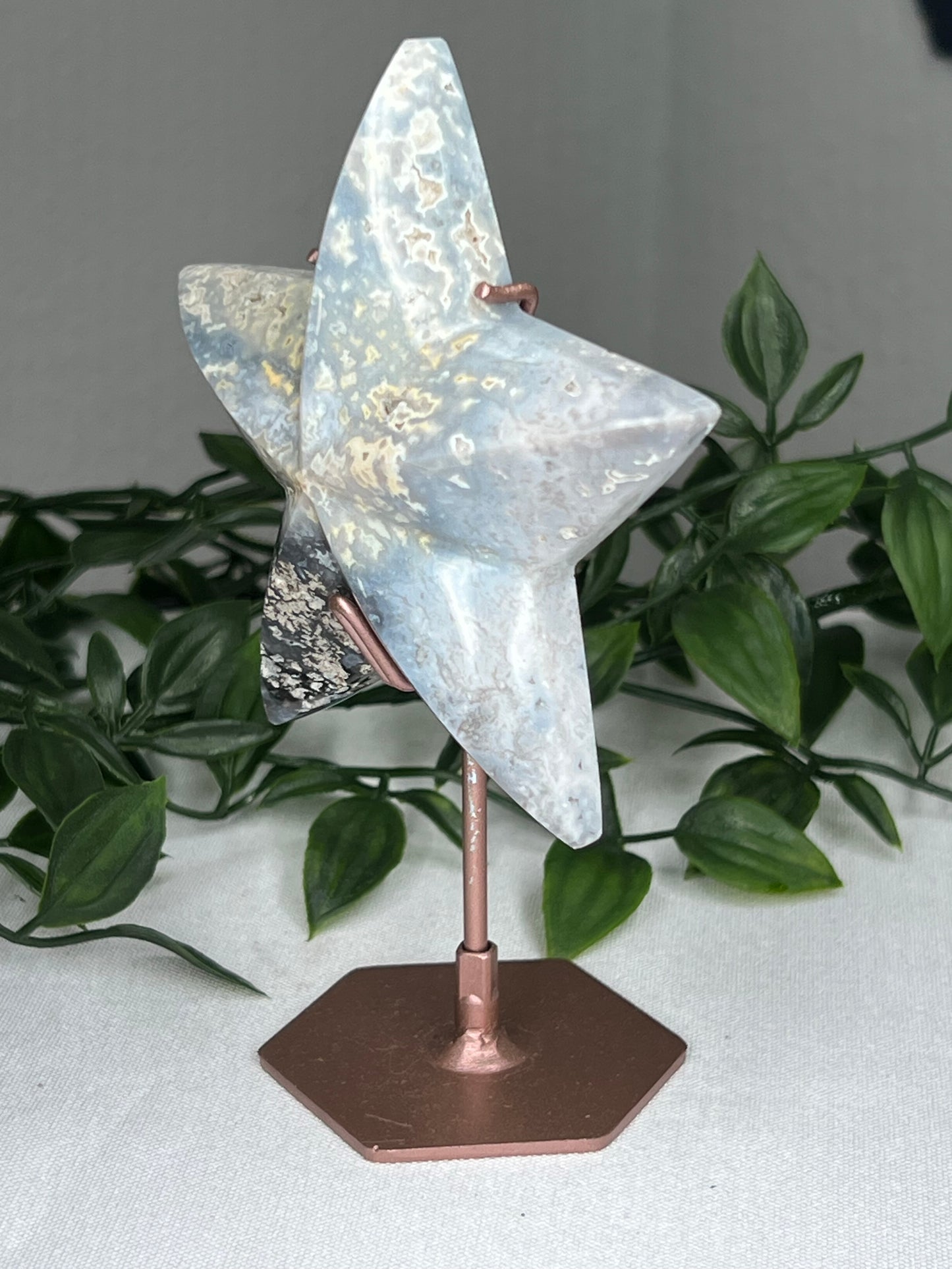 Blue Plume Agate Star