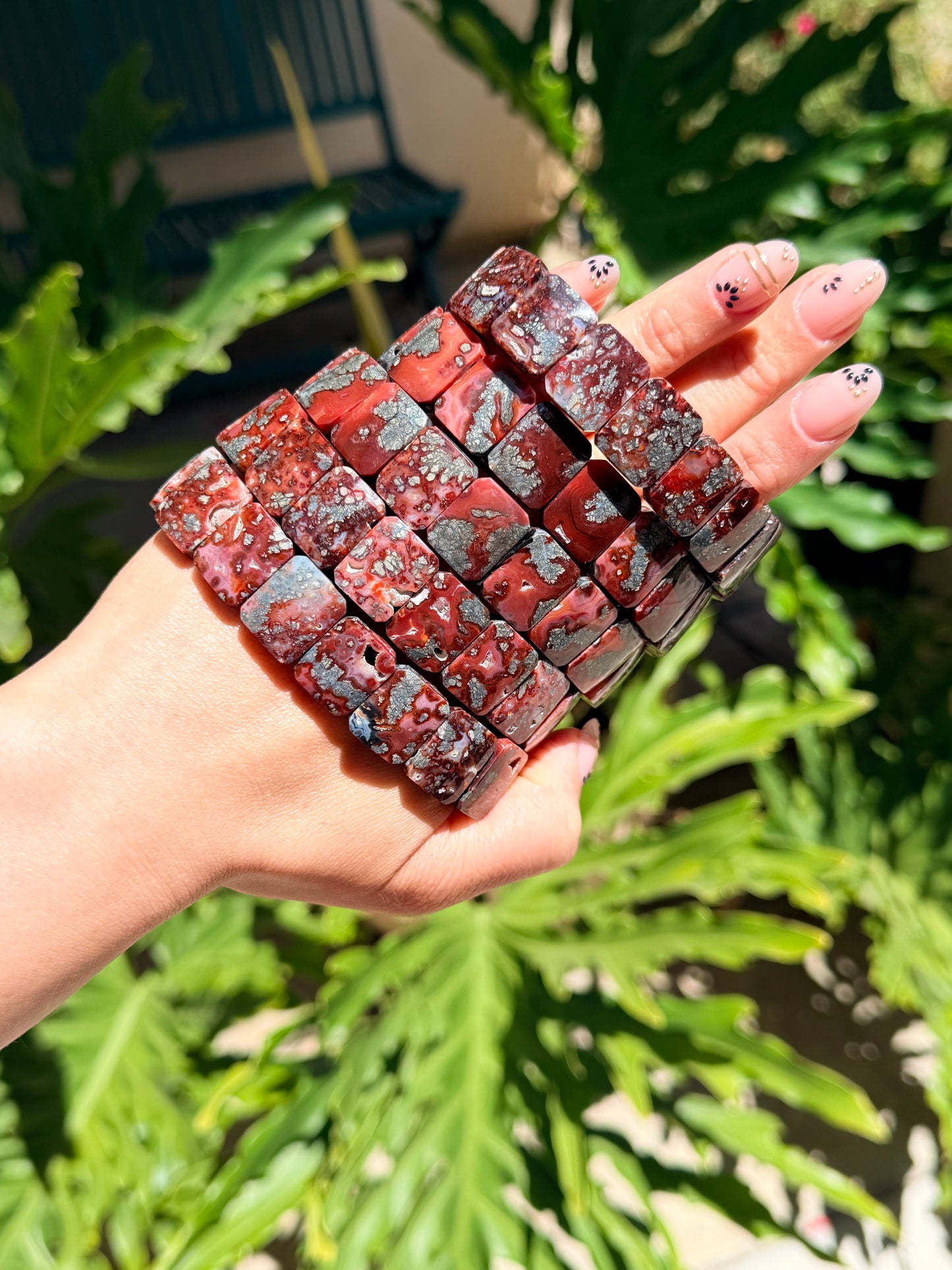 Marcasite Rectangle Beaded Bracelet (17mm)