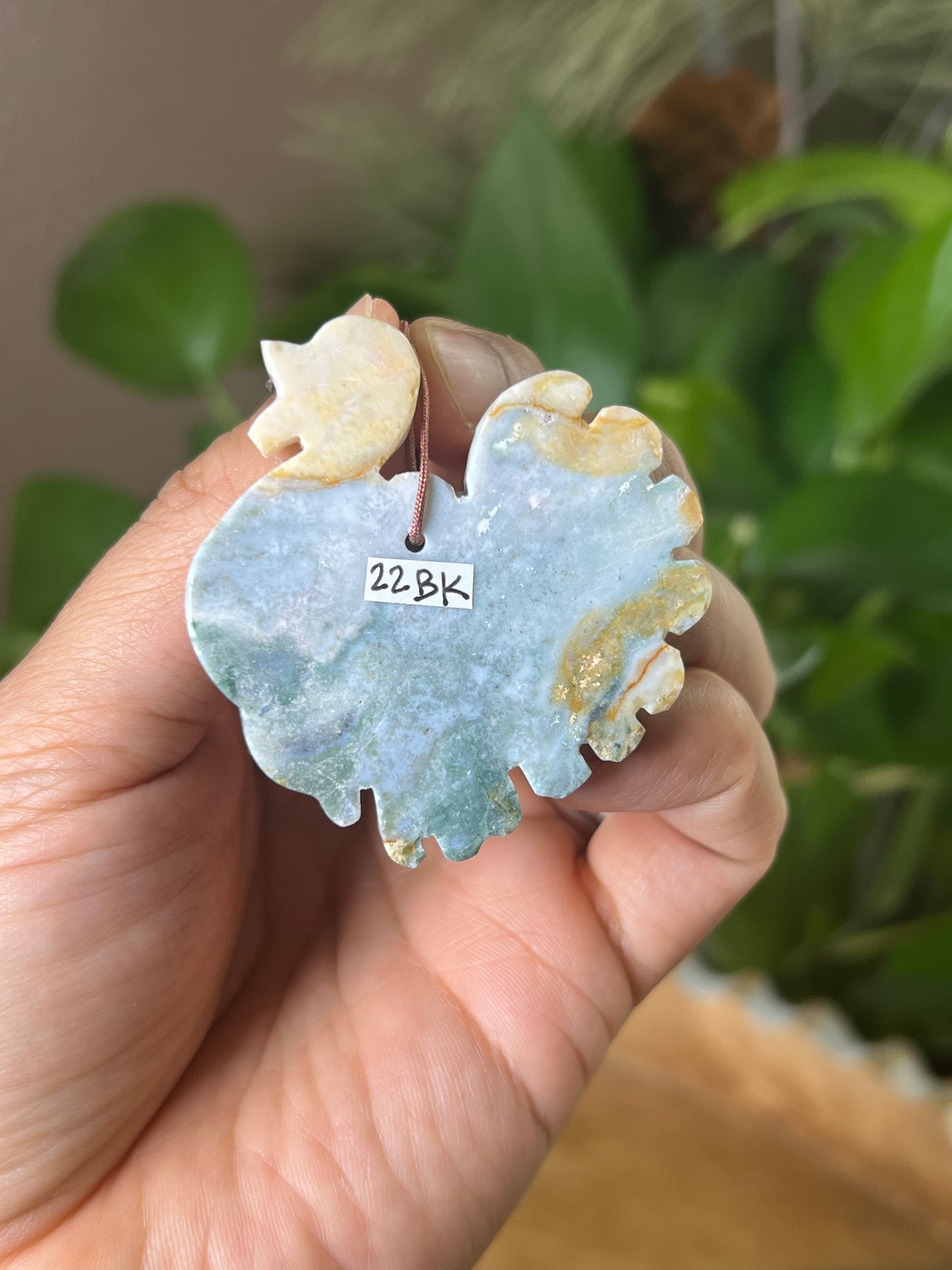 Blue Green Jasper Turkey Ornament
