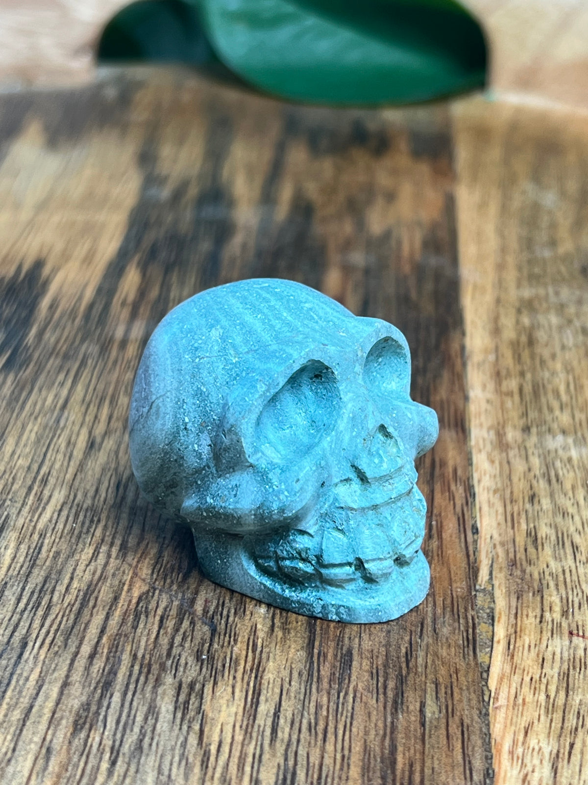 Blue Green Jasper Mini Skull: H