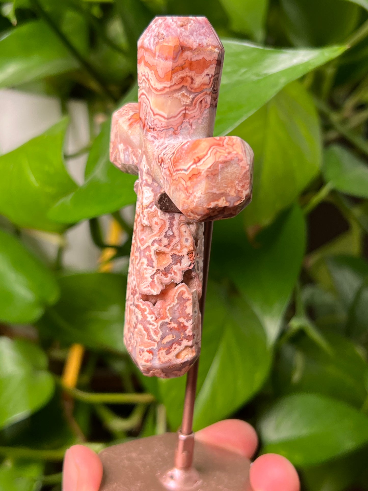 Crazy Lace Agate Cross