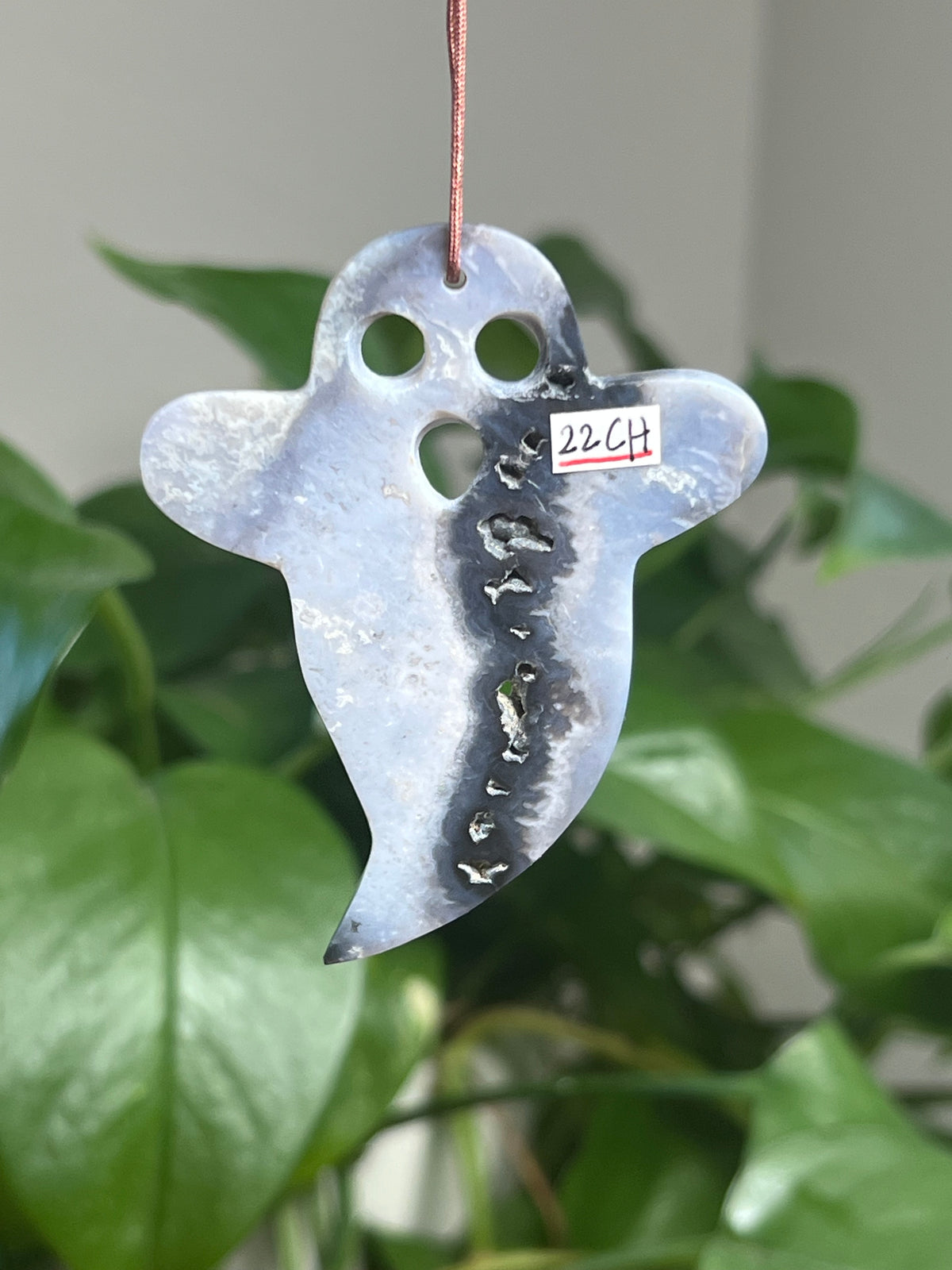Blue Plume Agate Ghost Ornaments