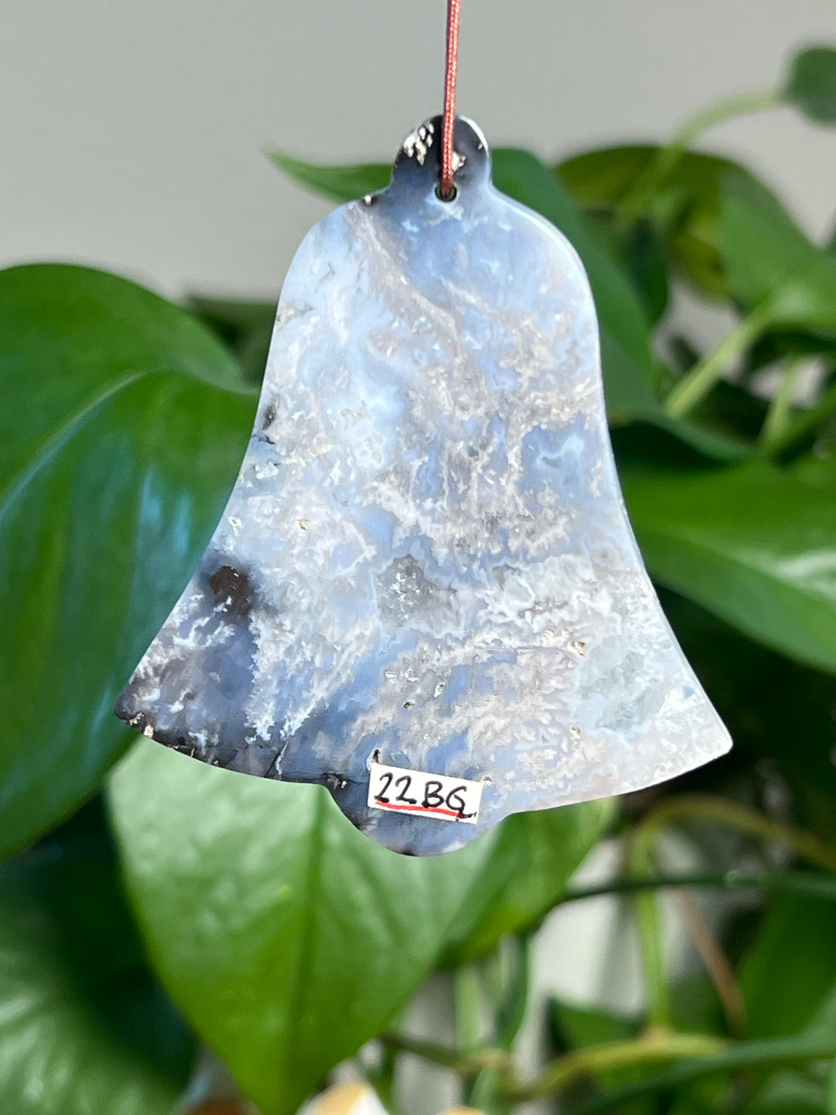 Blue Plume Agate Bell Ornaments