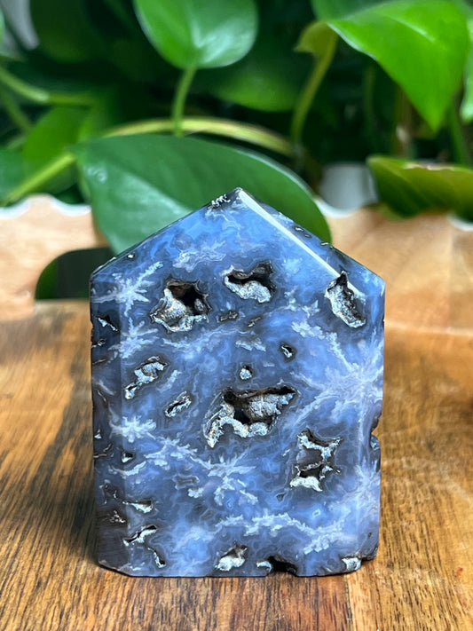 Blue Plume Agate Flat Tower: BE