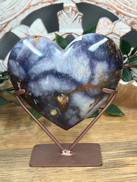 Purple Chalcedony Heart