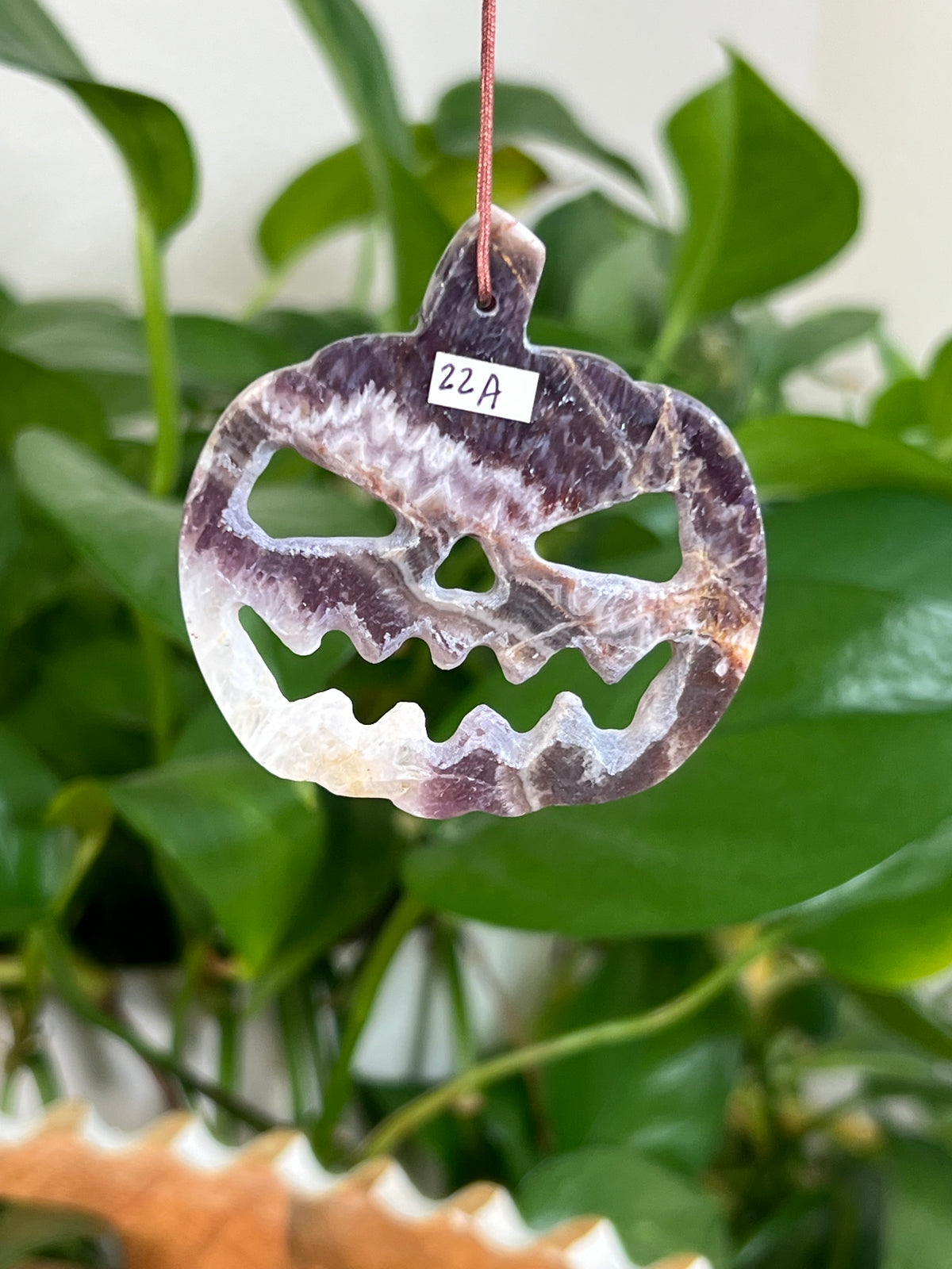 Indonesian Amethyst Jack-O-Lantern Ornaments