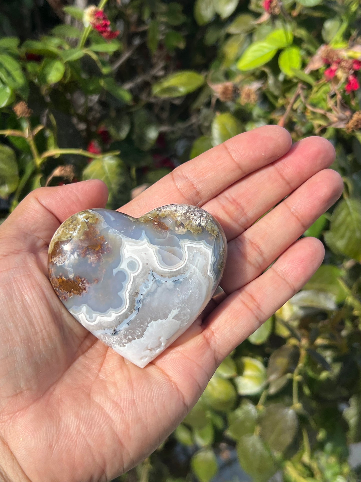 Scenic Moss Agate Heart AA