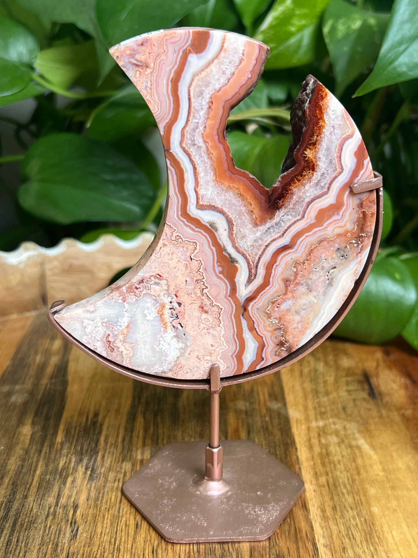 Pink Crazy Lace Agate Moon