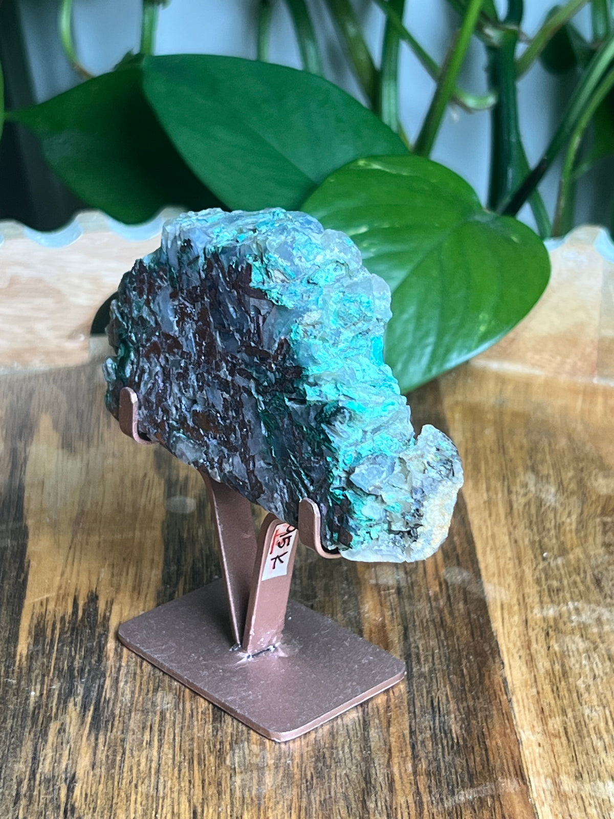 Copper In Malachite Chrysocolla and Chalcedony Slab: K
