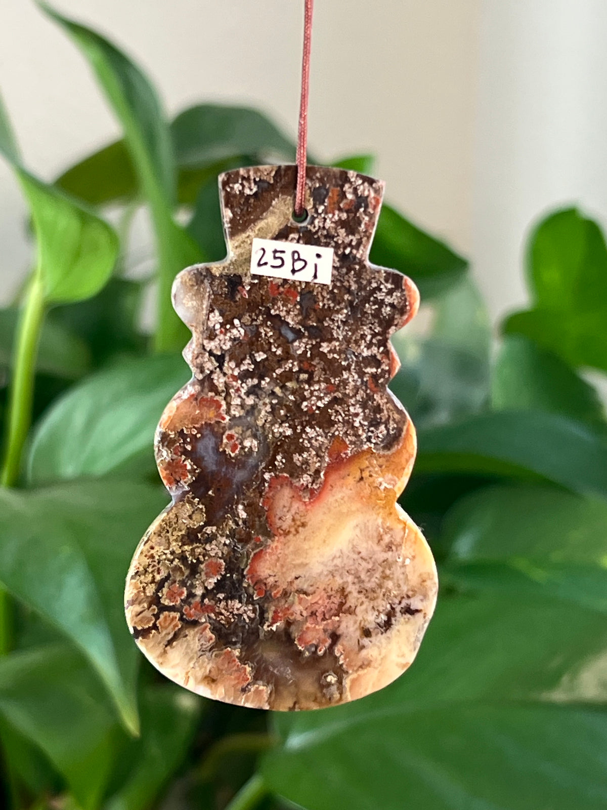 Scenic Moss Agate Snowman Ornaments