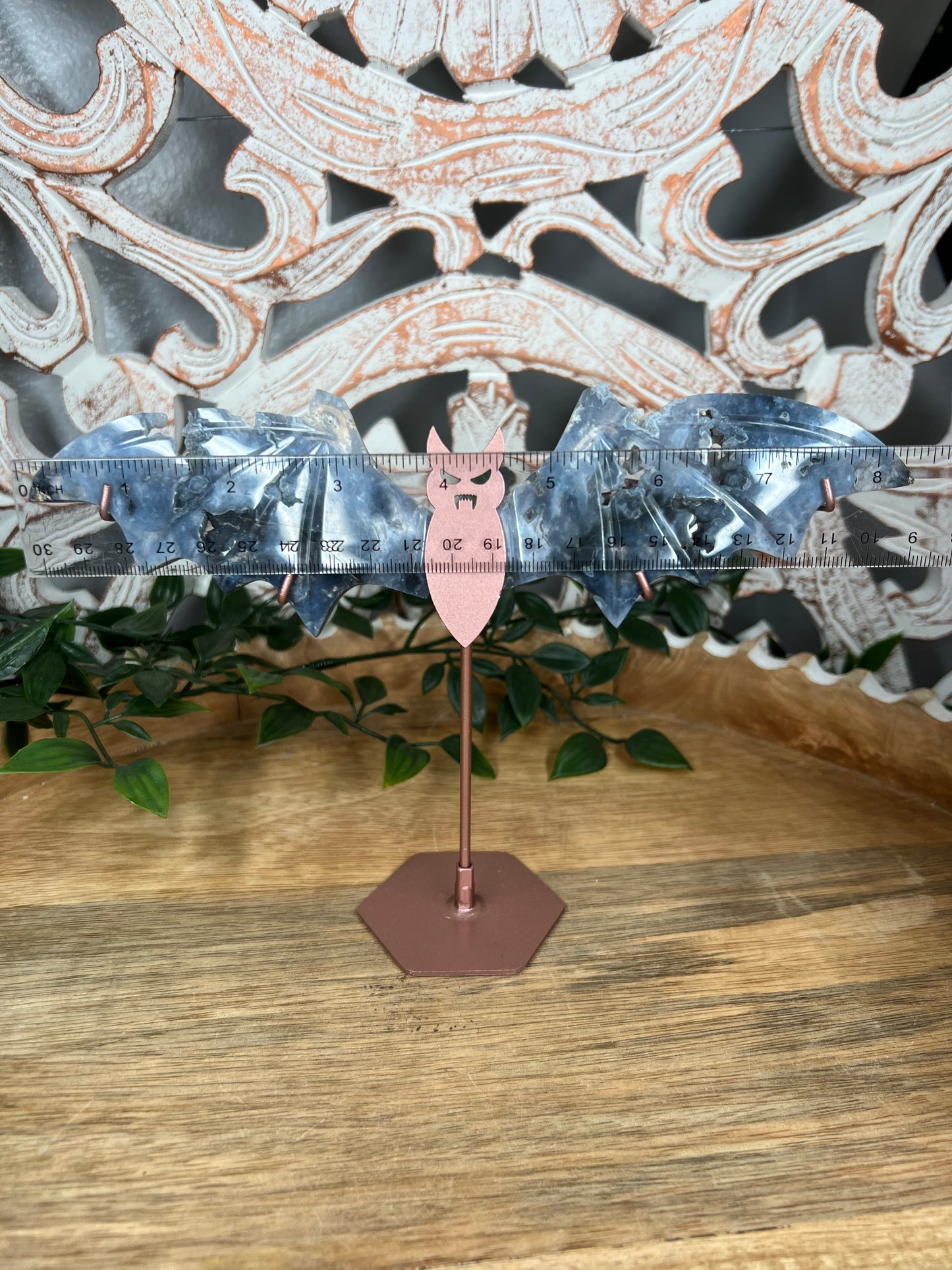 Blue Plume Agate Bat Wings