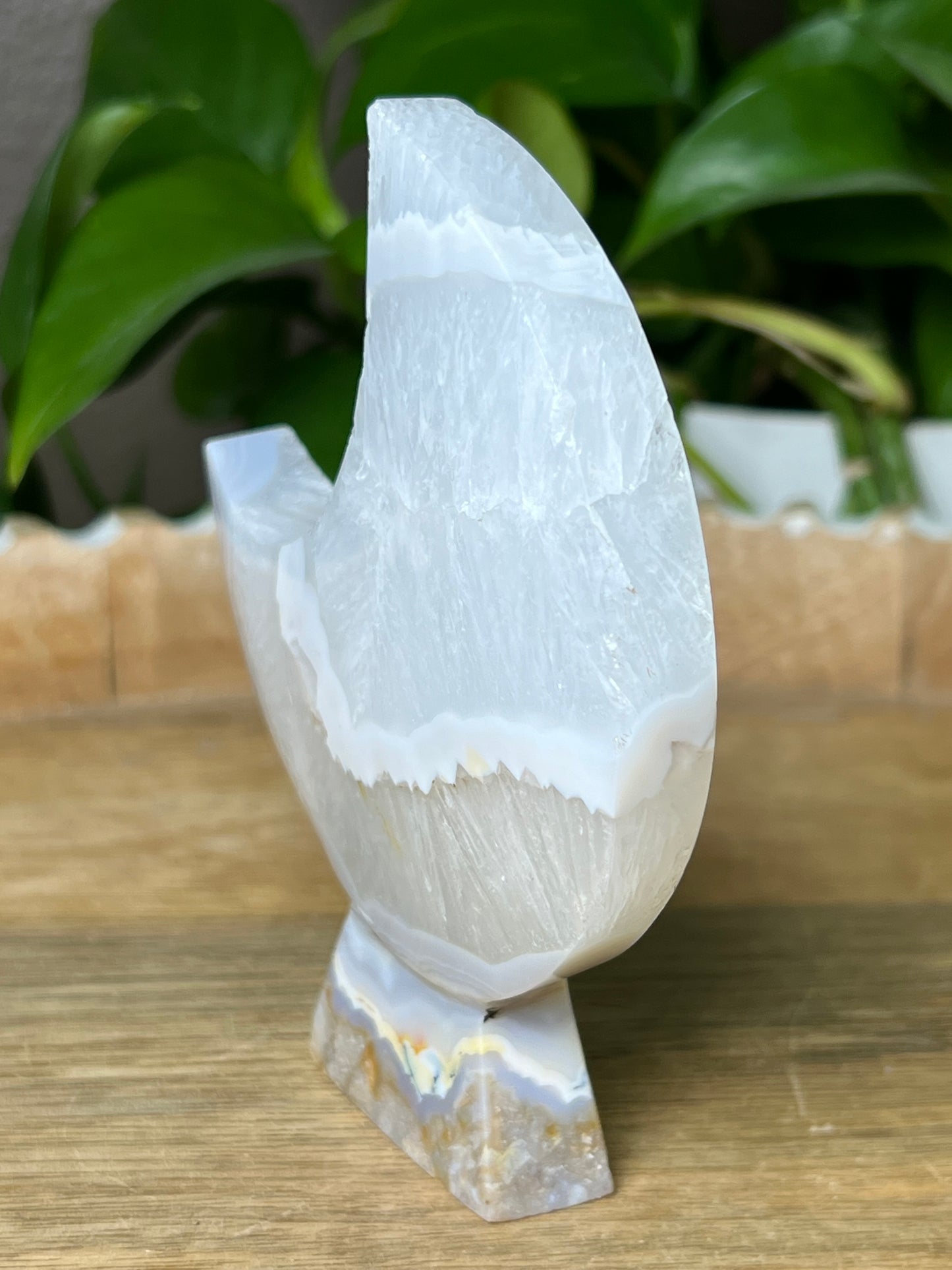 Blue Grey Lace Agate Moon
