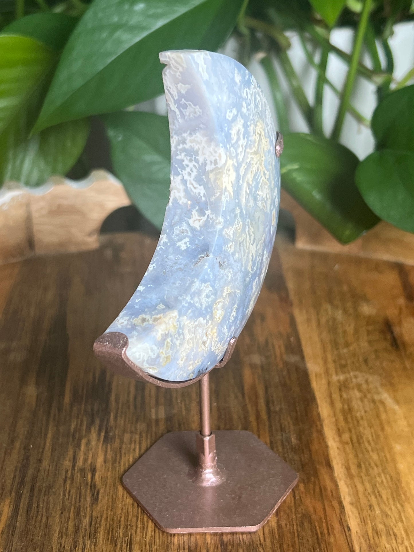 Blue Plume Agate Moon KZ