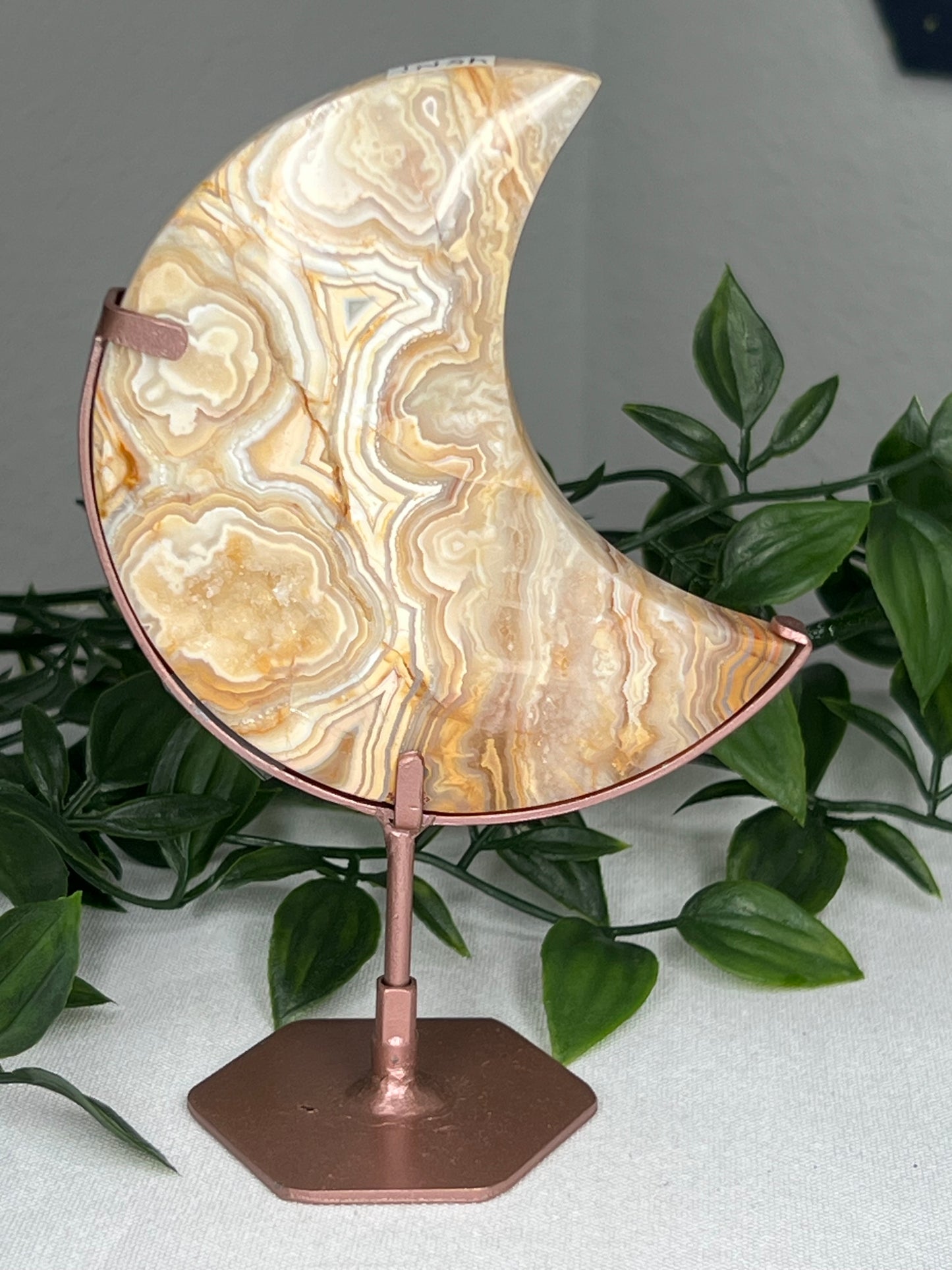Yellow Crazy Lace Agate Moon