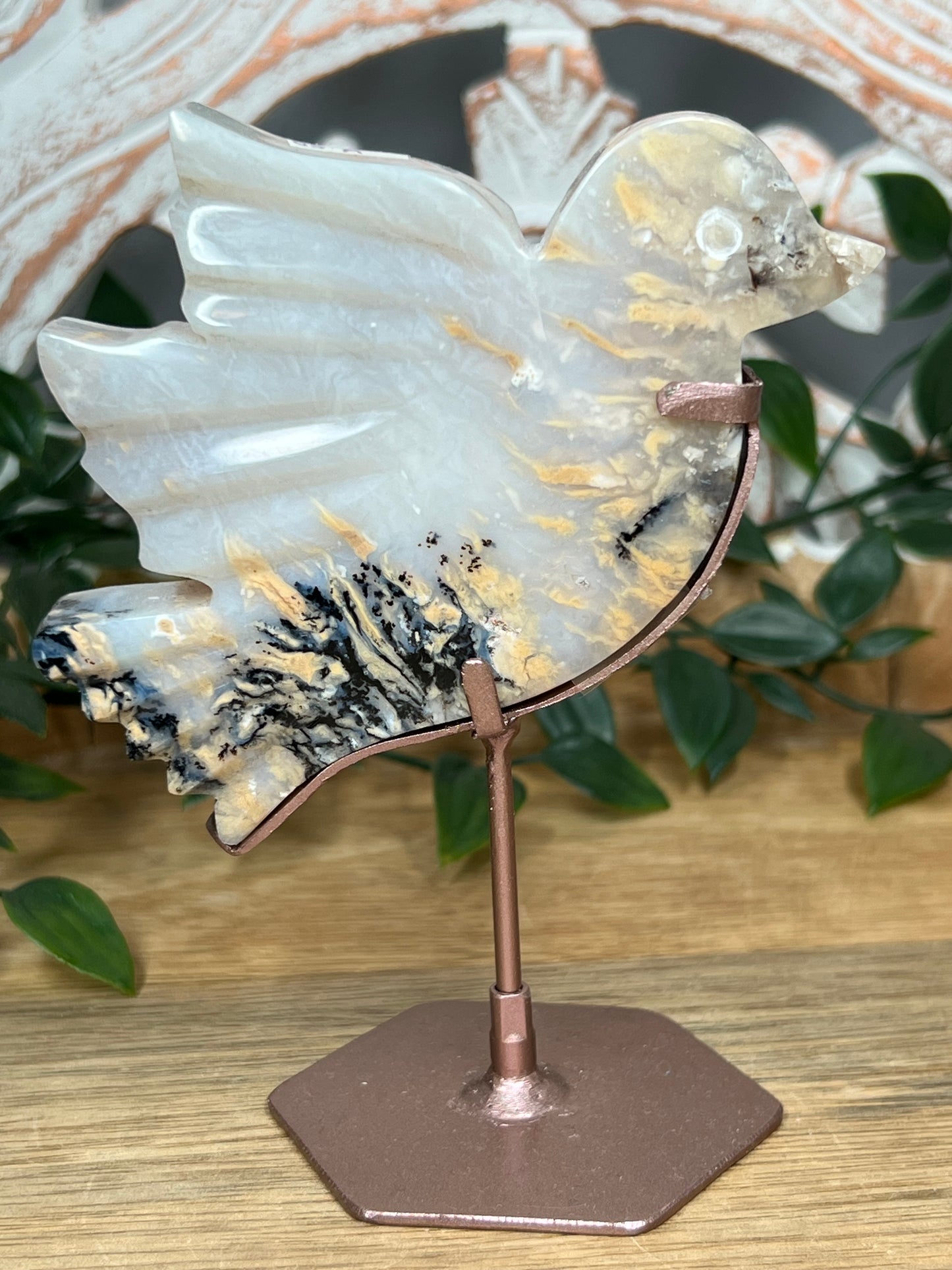 Dendritic Tiger Agate Bird