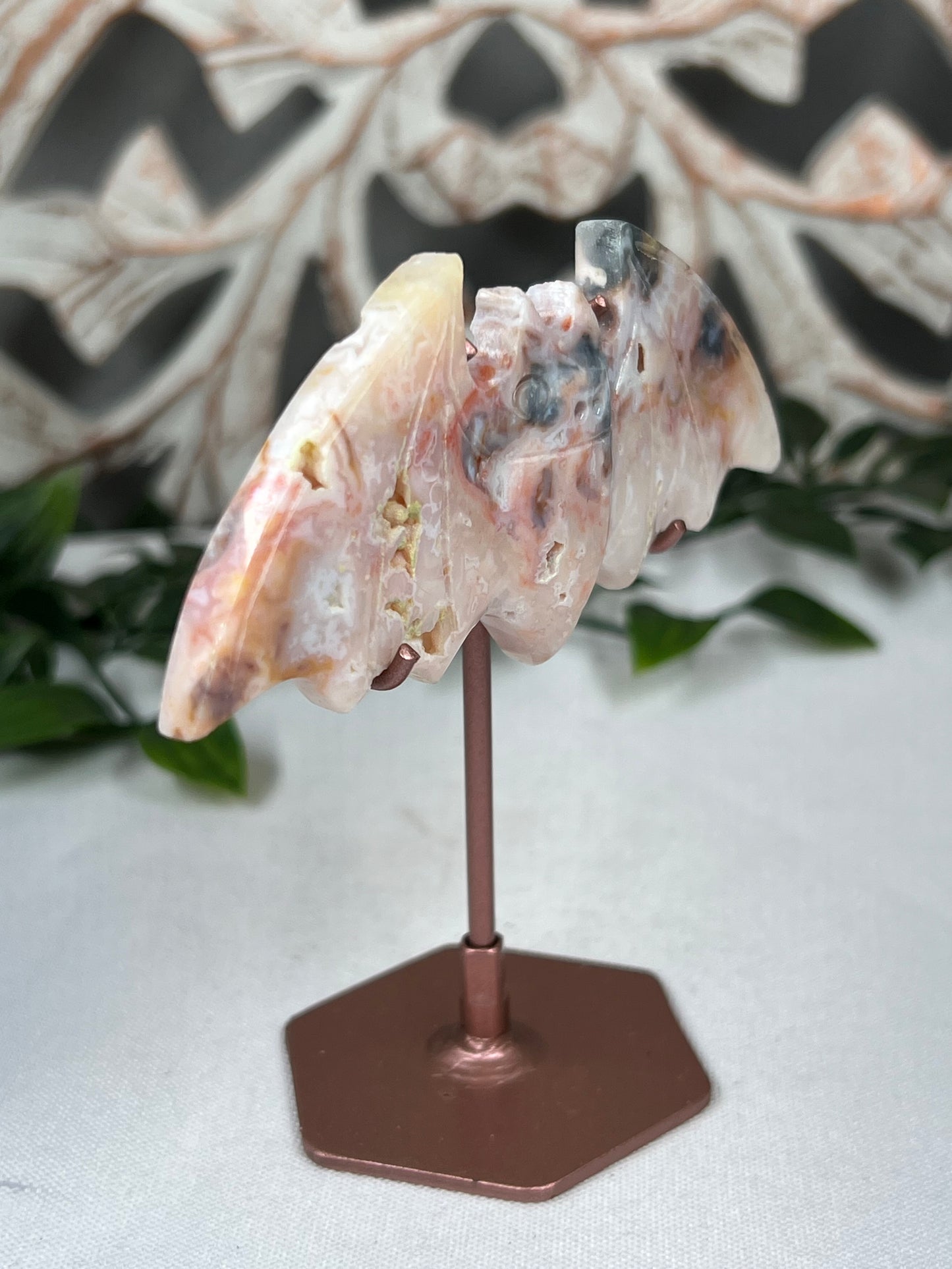 Rainbow Plume Agate Bat