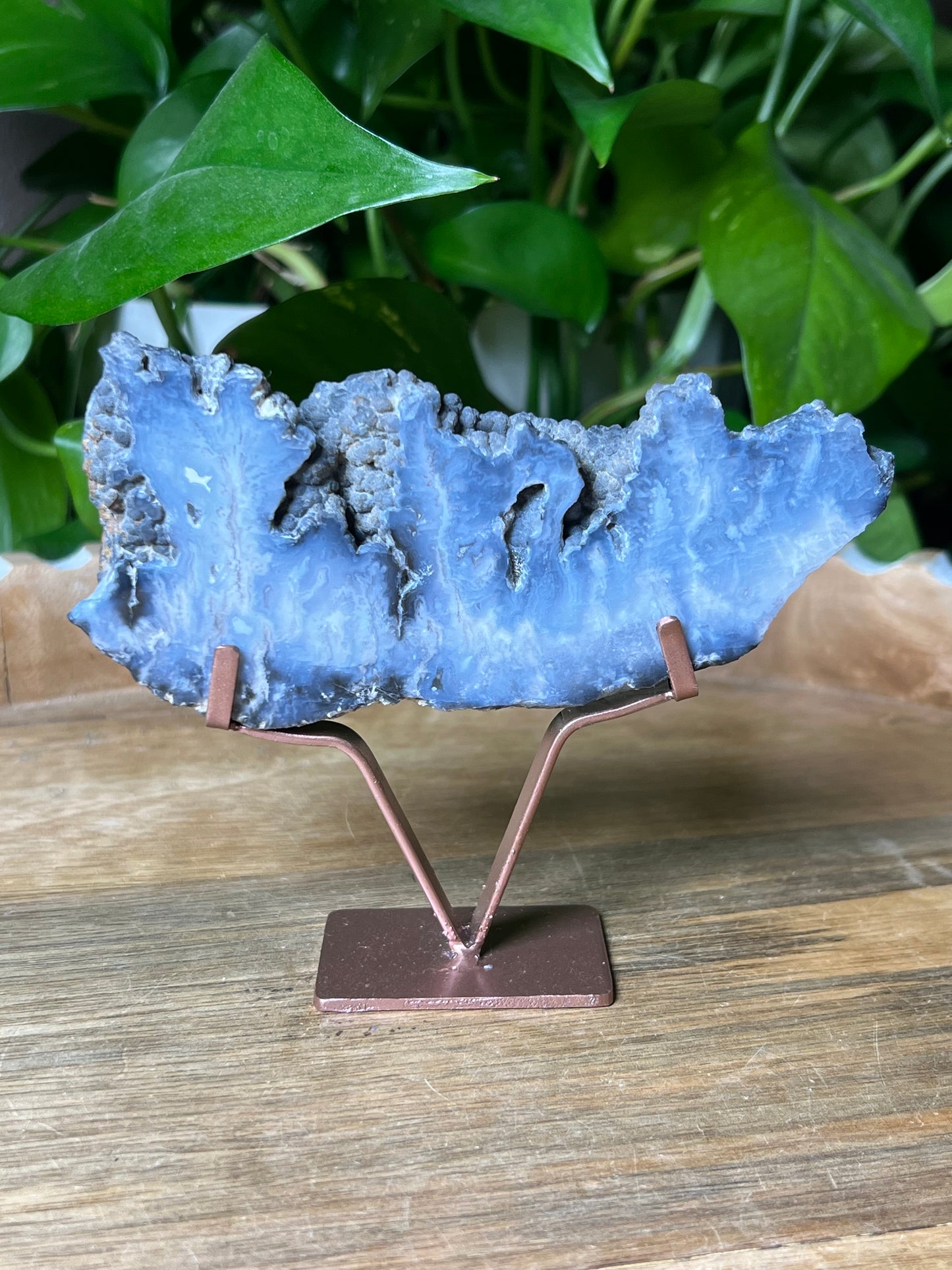 Blue Plume Agate Slab