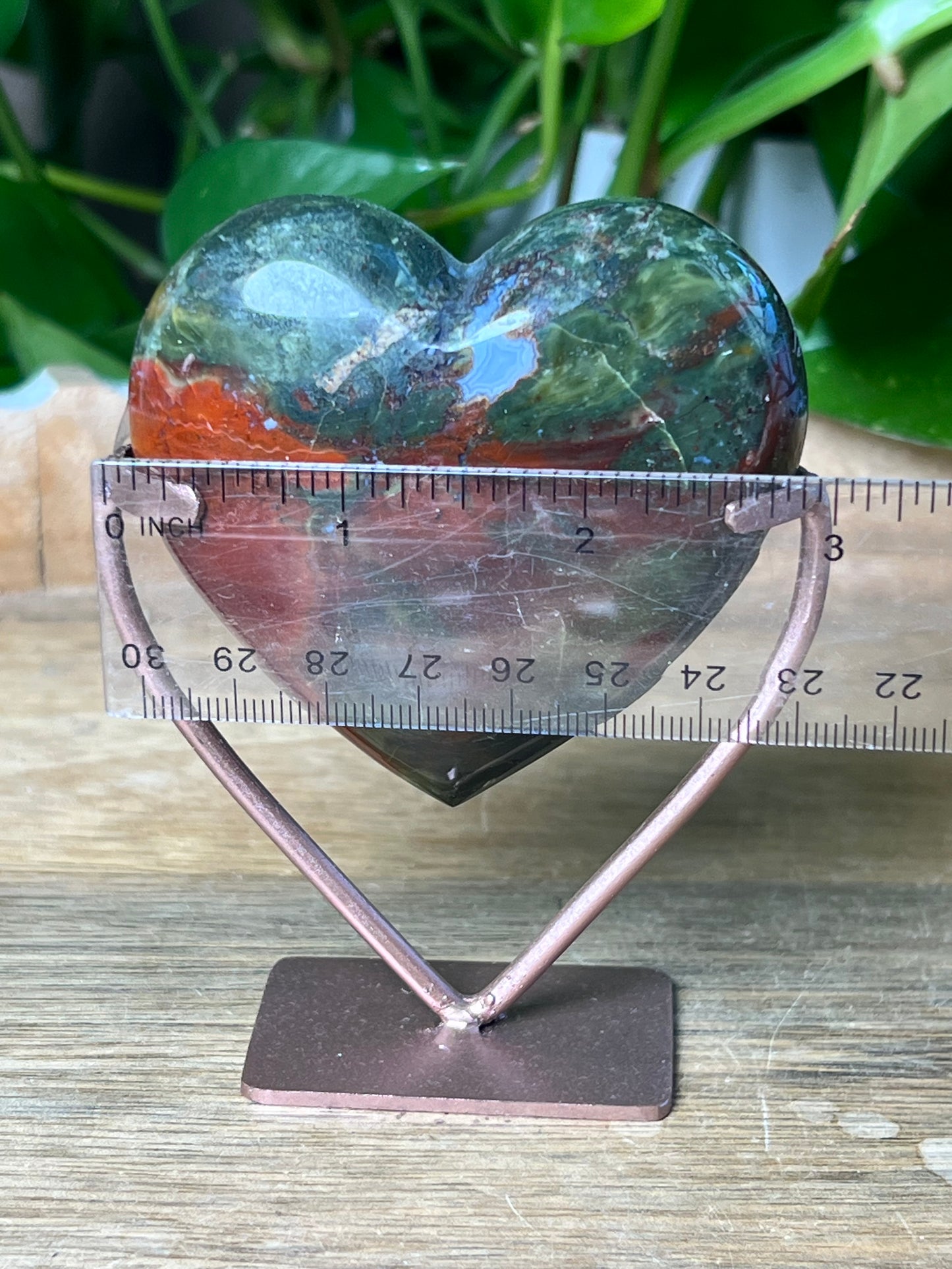 Mossy Jasper Heart