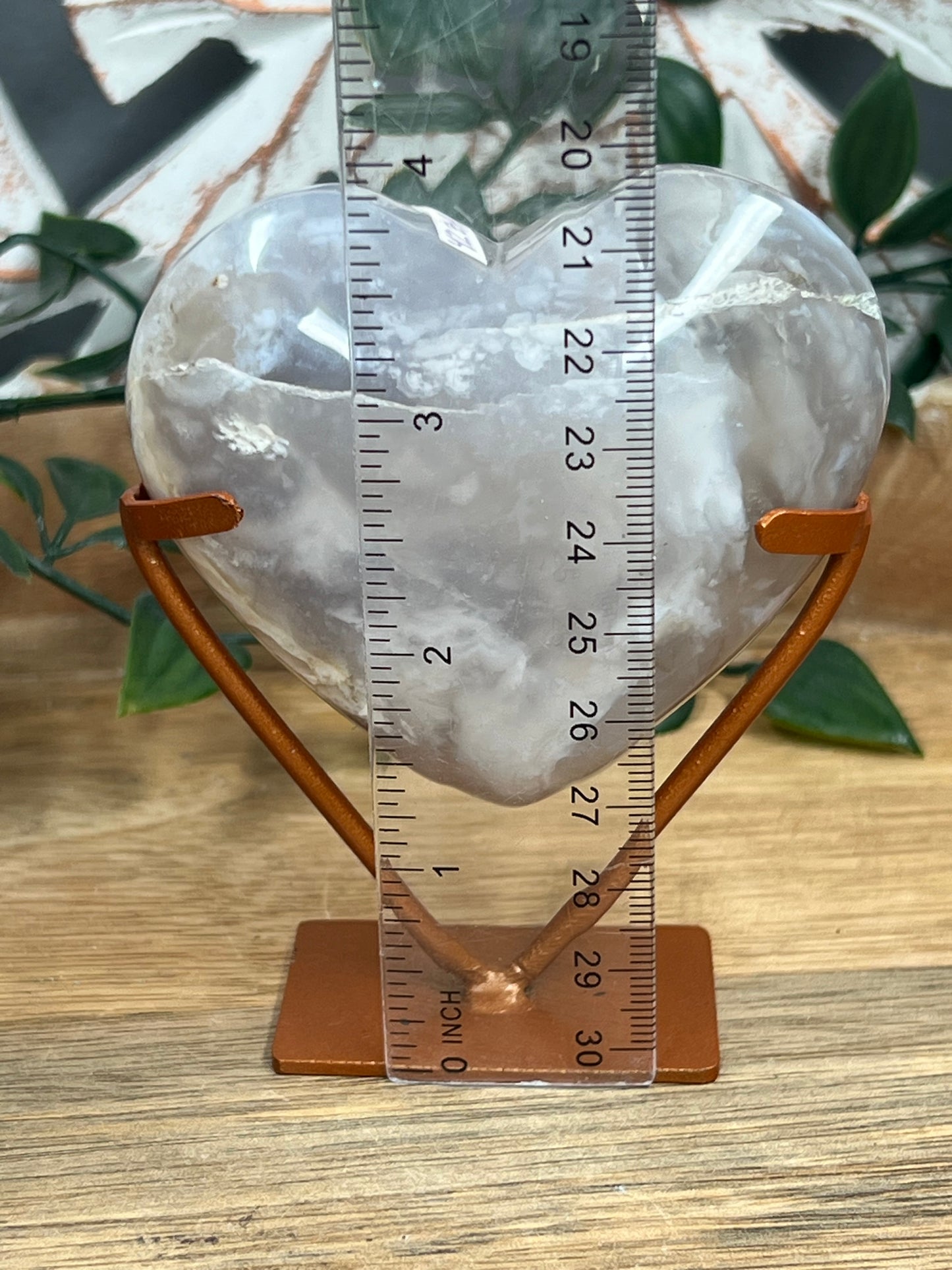 Blue Grey Lace Agate Heart