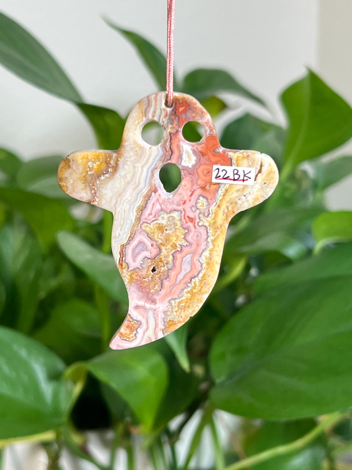 Crazy Lace Agate Ghost Ornaments