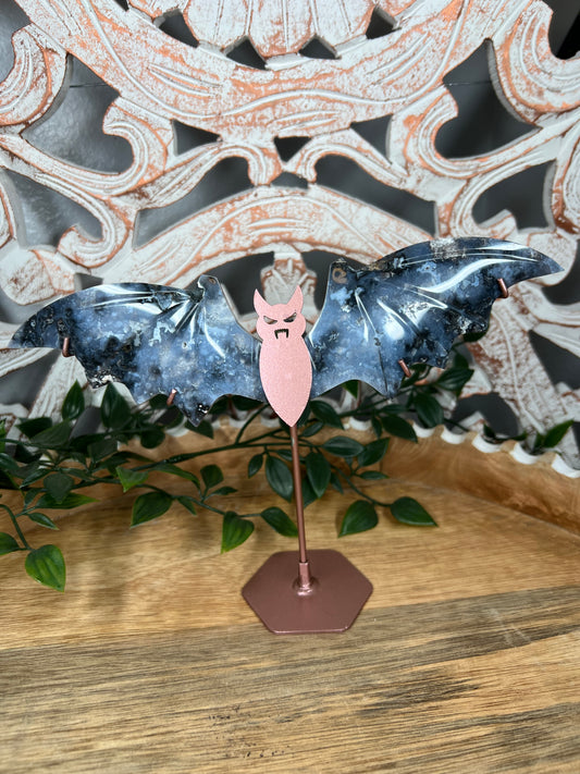 Blue Plume Agate Bat Wings