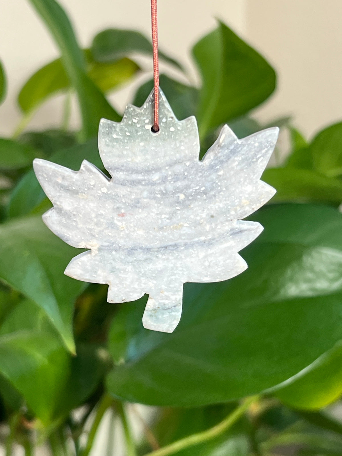 Blue Green Jasper Leaf Ornaments