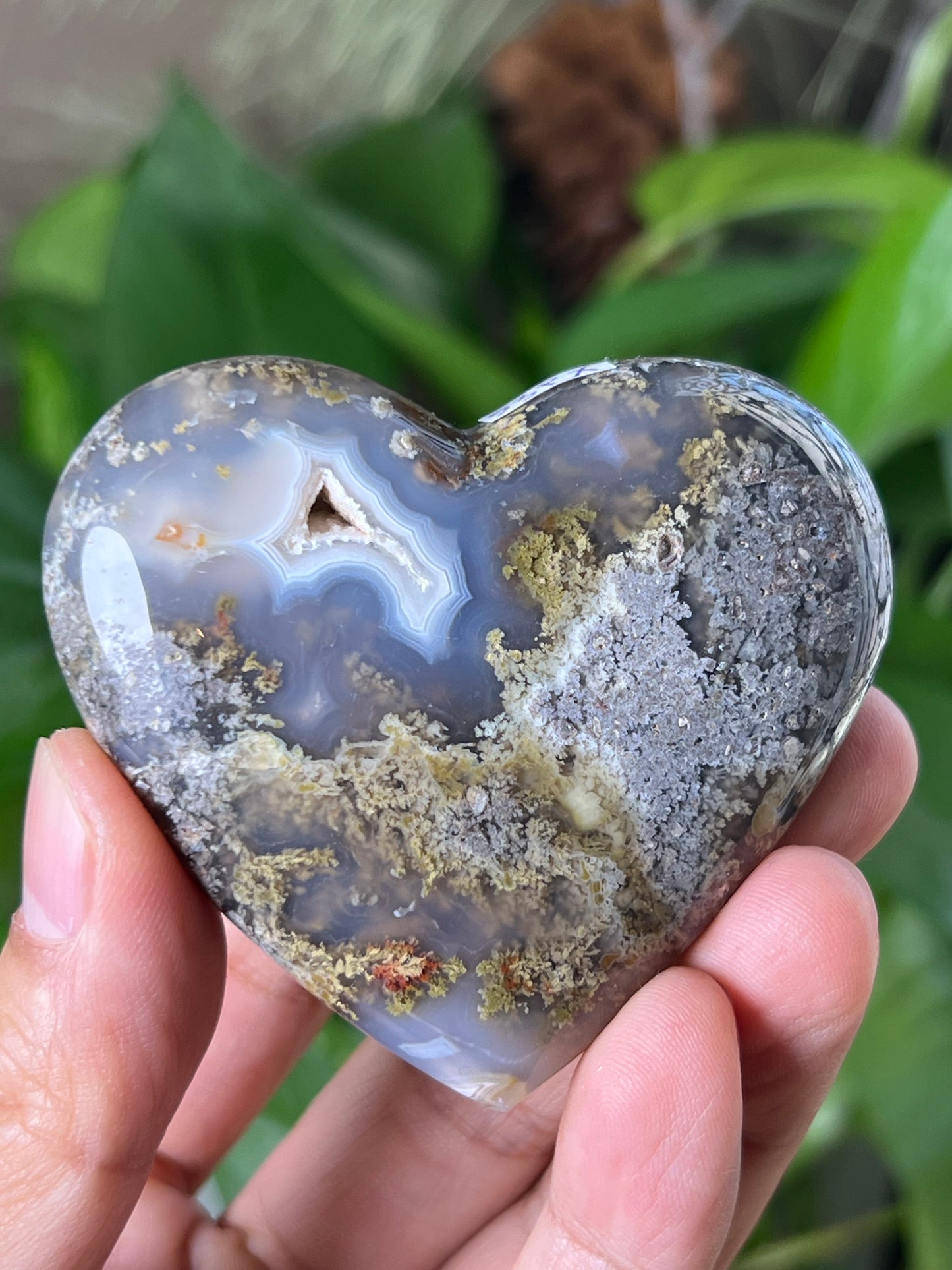 Scenic Moss Agate Heart
