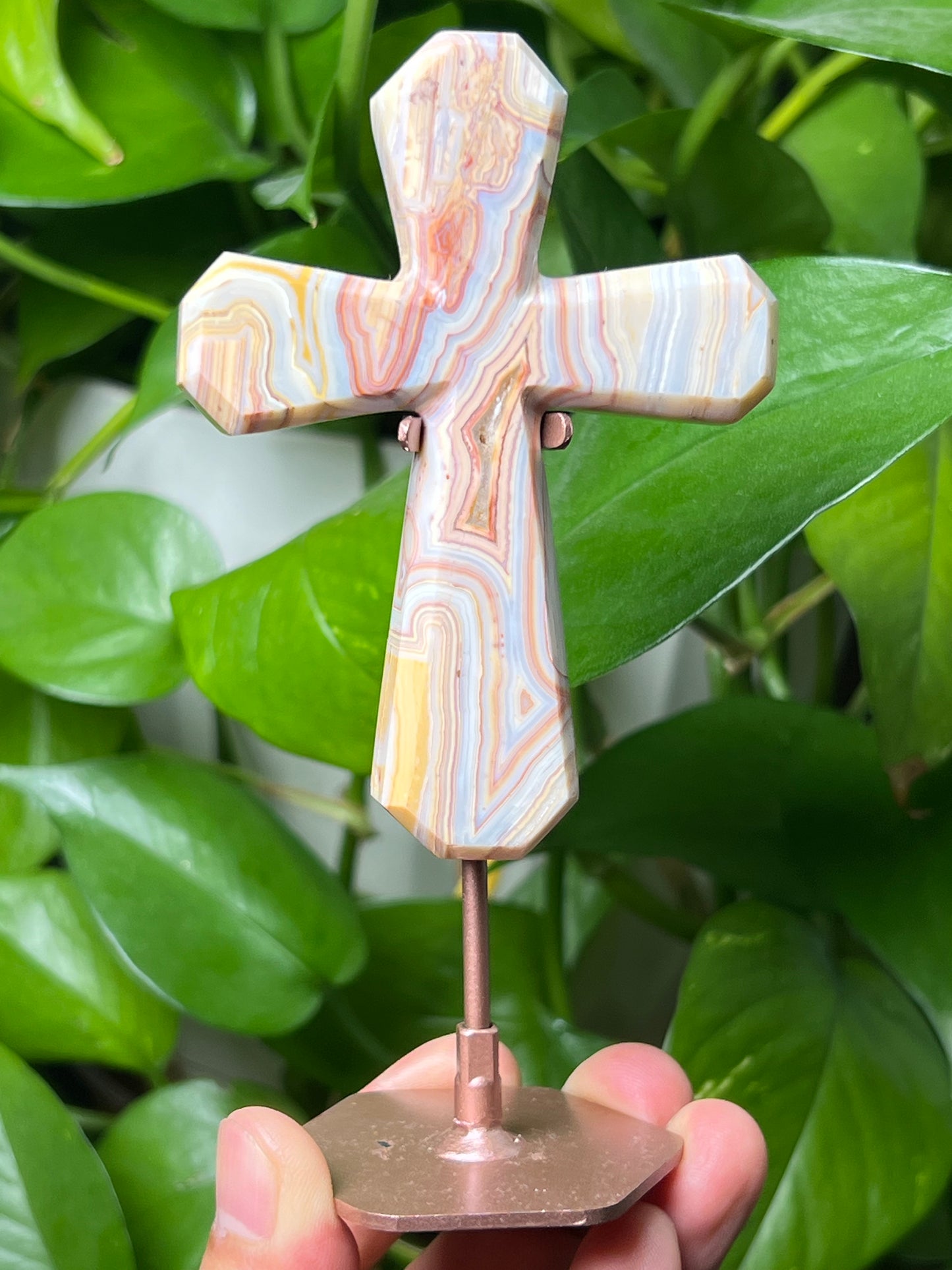 Crazy Lace Agate Cross
