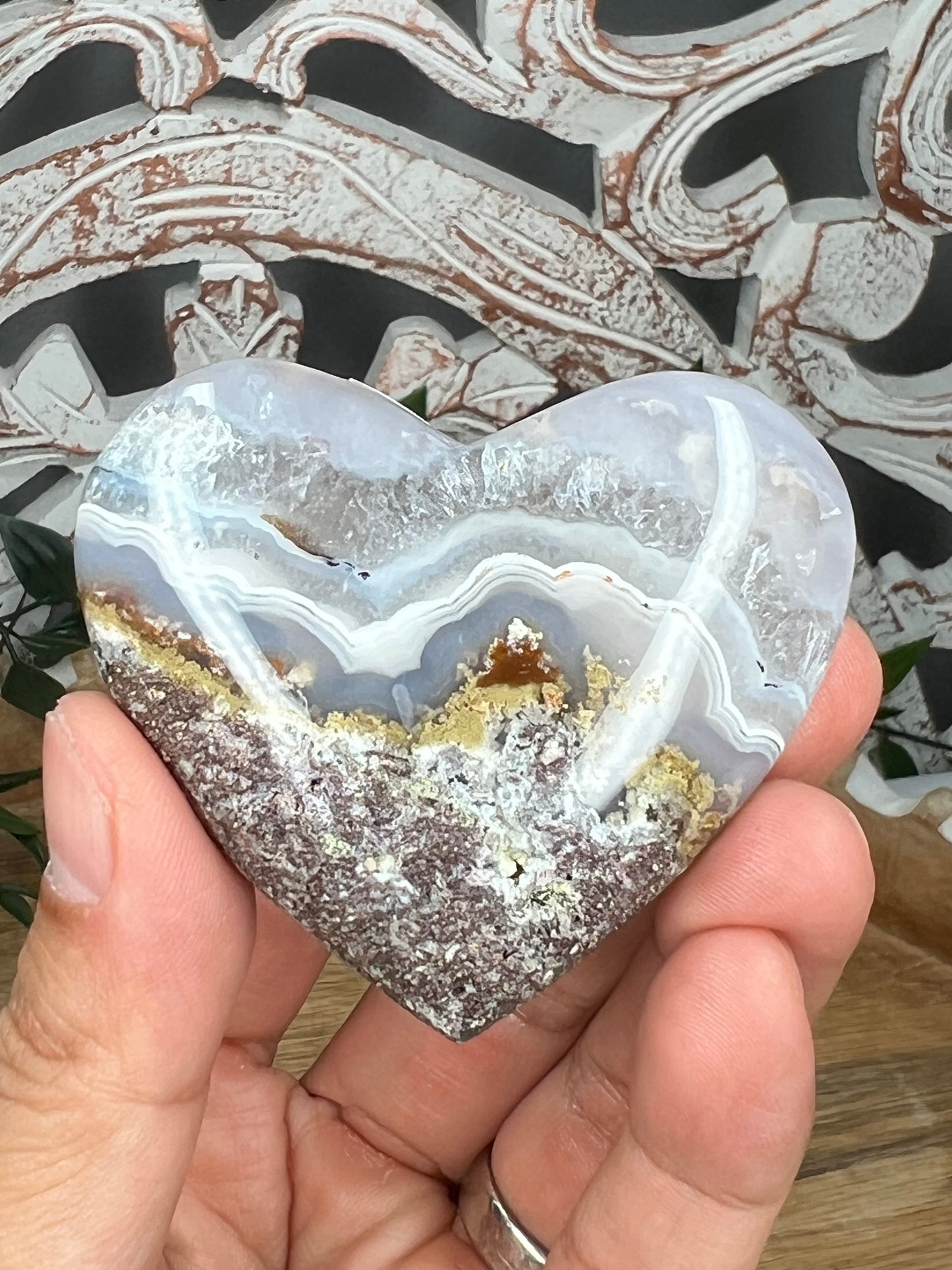 Scenic Moss Agate Heart