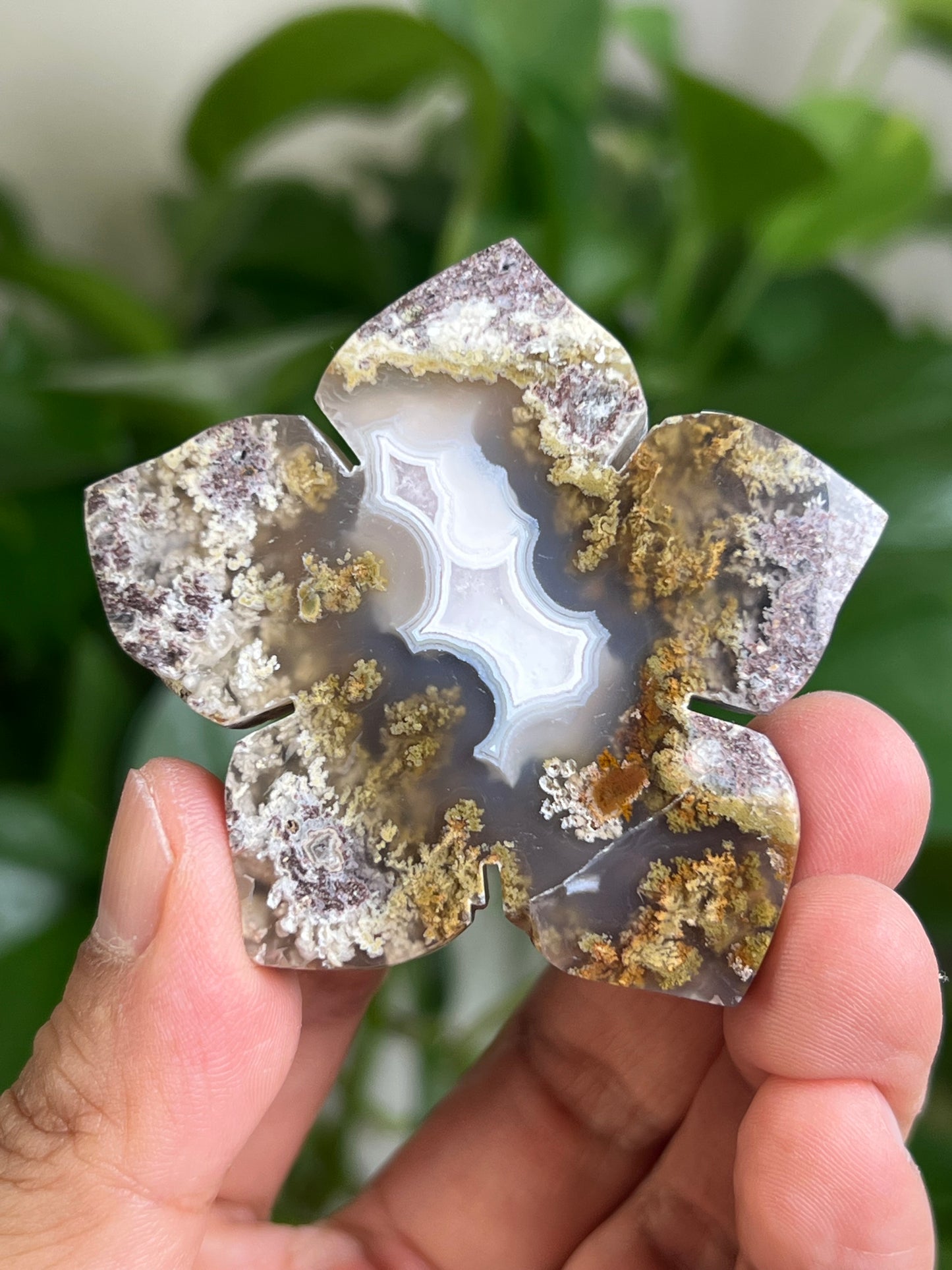 Scenic Moss Agate Flower NE