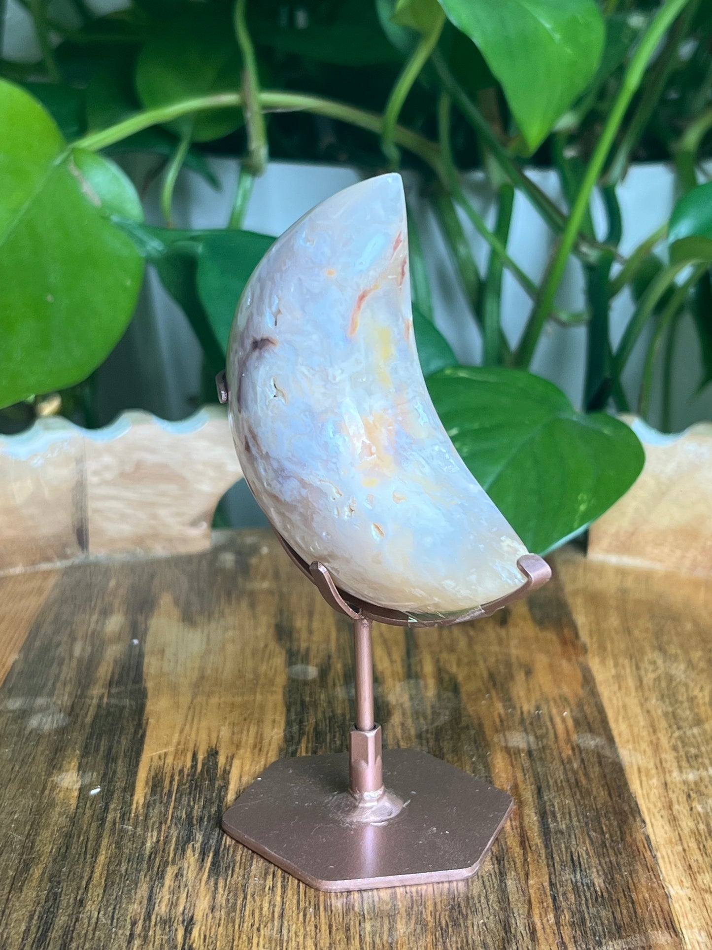 Rainbow Plume Agate Moon: KQ