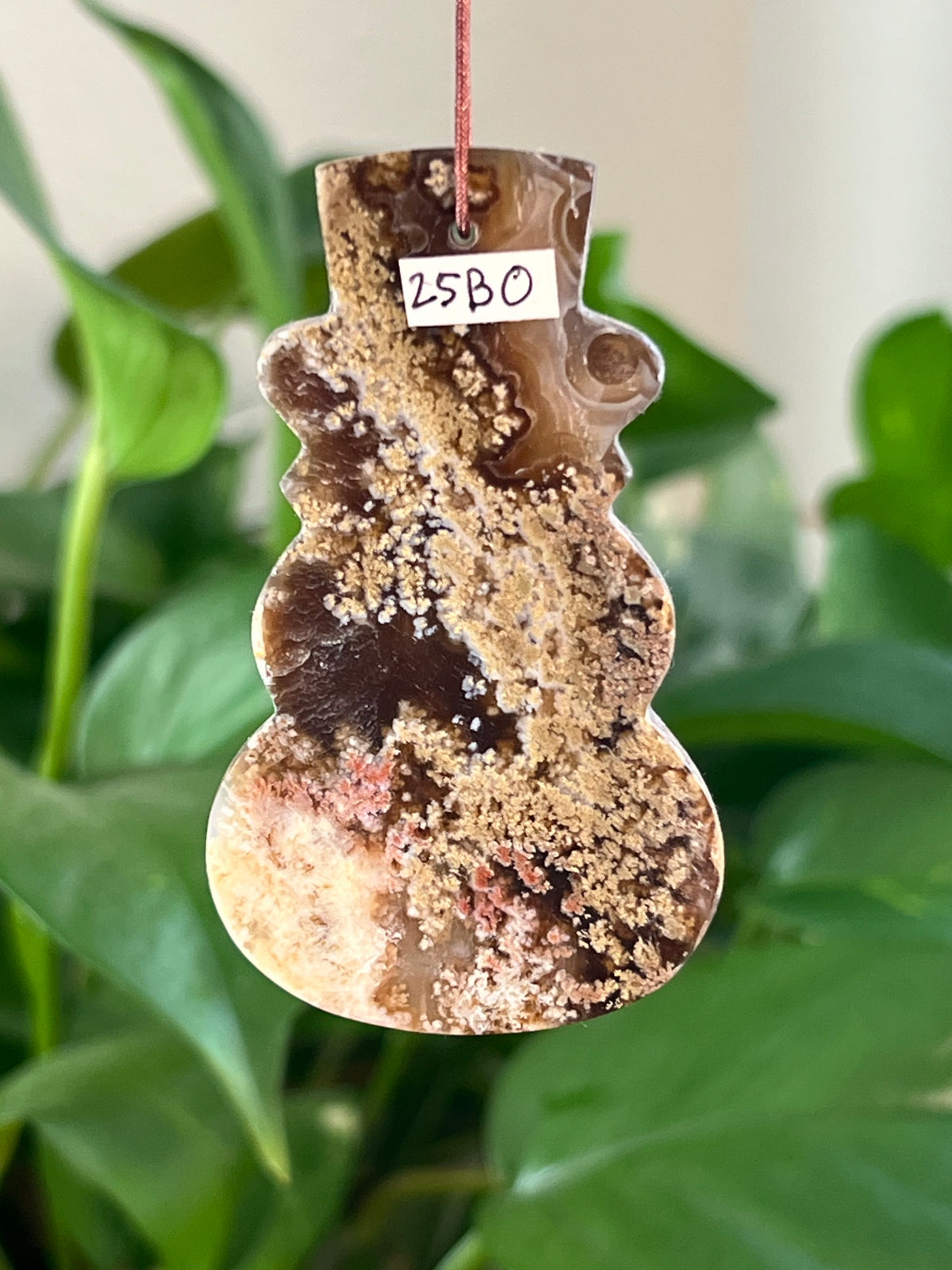 Scenic Moss Agate Snowman Ornaments
