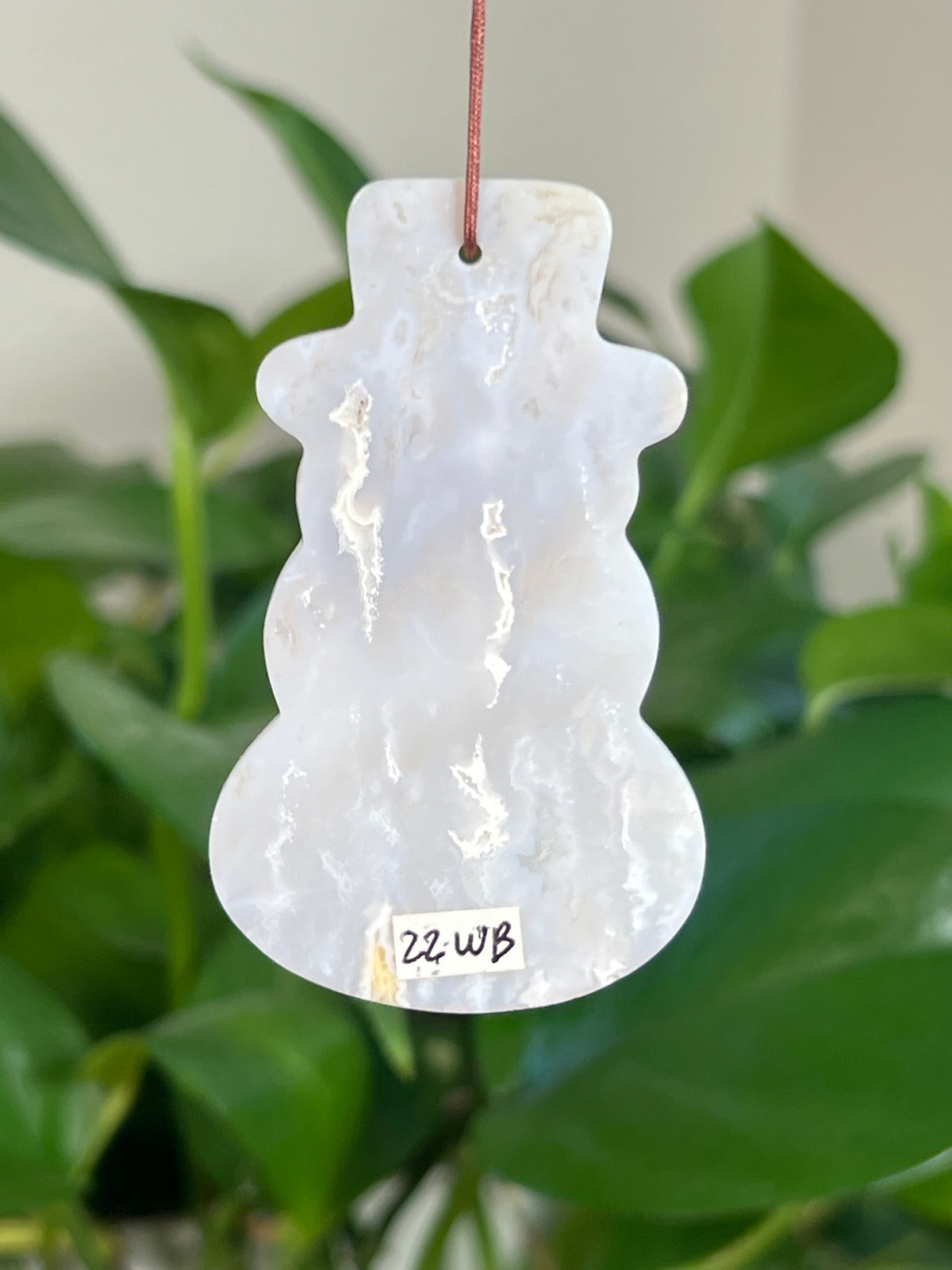 Winter Plume Agate Snowman Ornaments