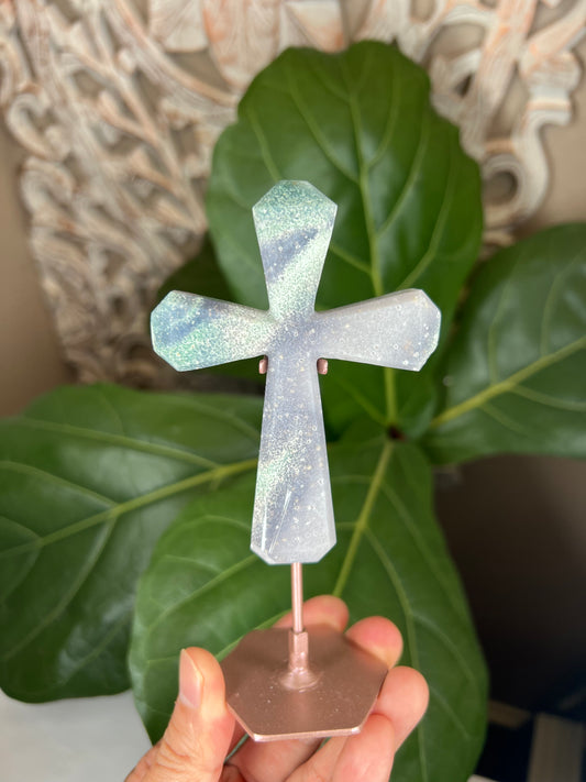Grape Agate Cross