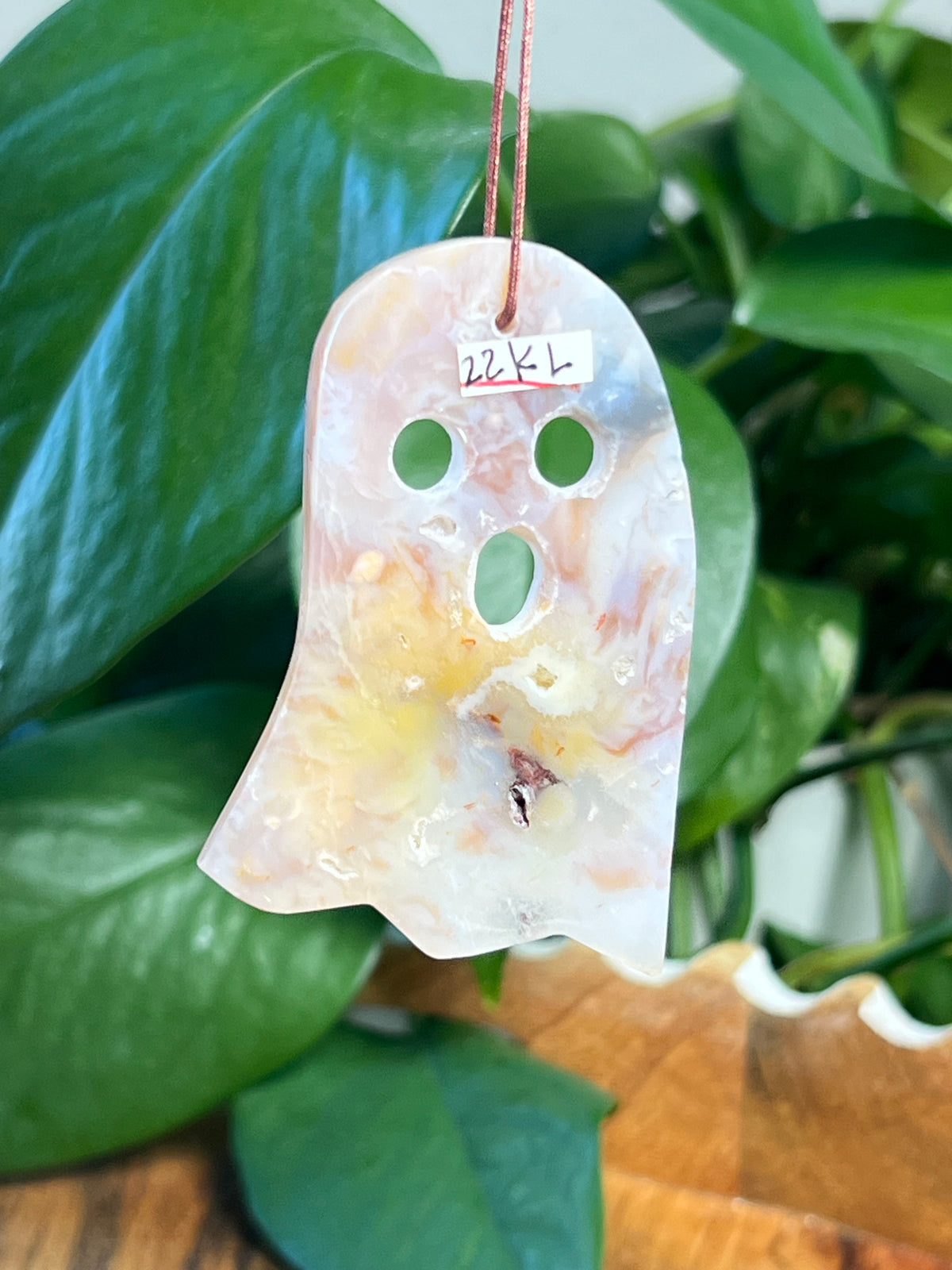 Rainbow Plume Agate Ghost Ornaments