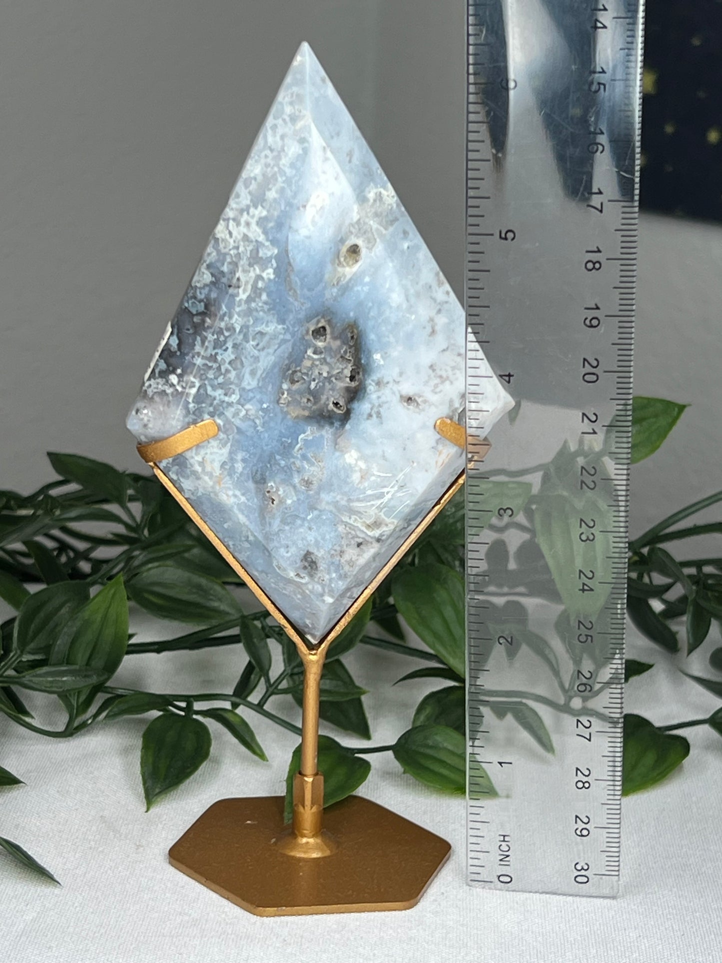 Blue Plume Agate Diamond