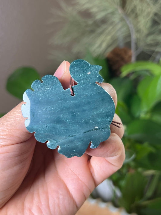 Blue Green Jasper Turkey Ornament